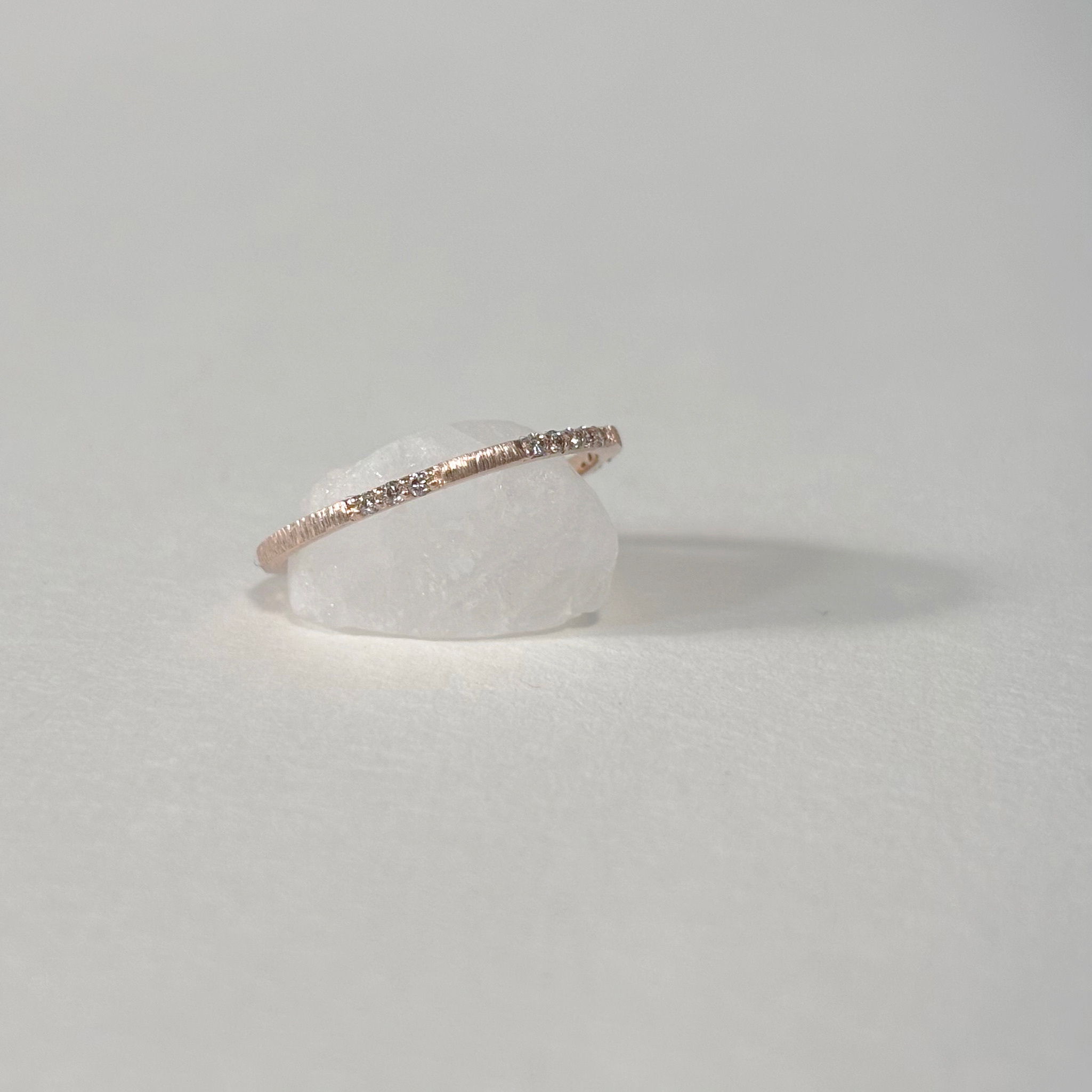 14K Hazy間隔微光真鑽戒指