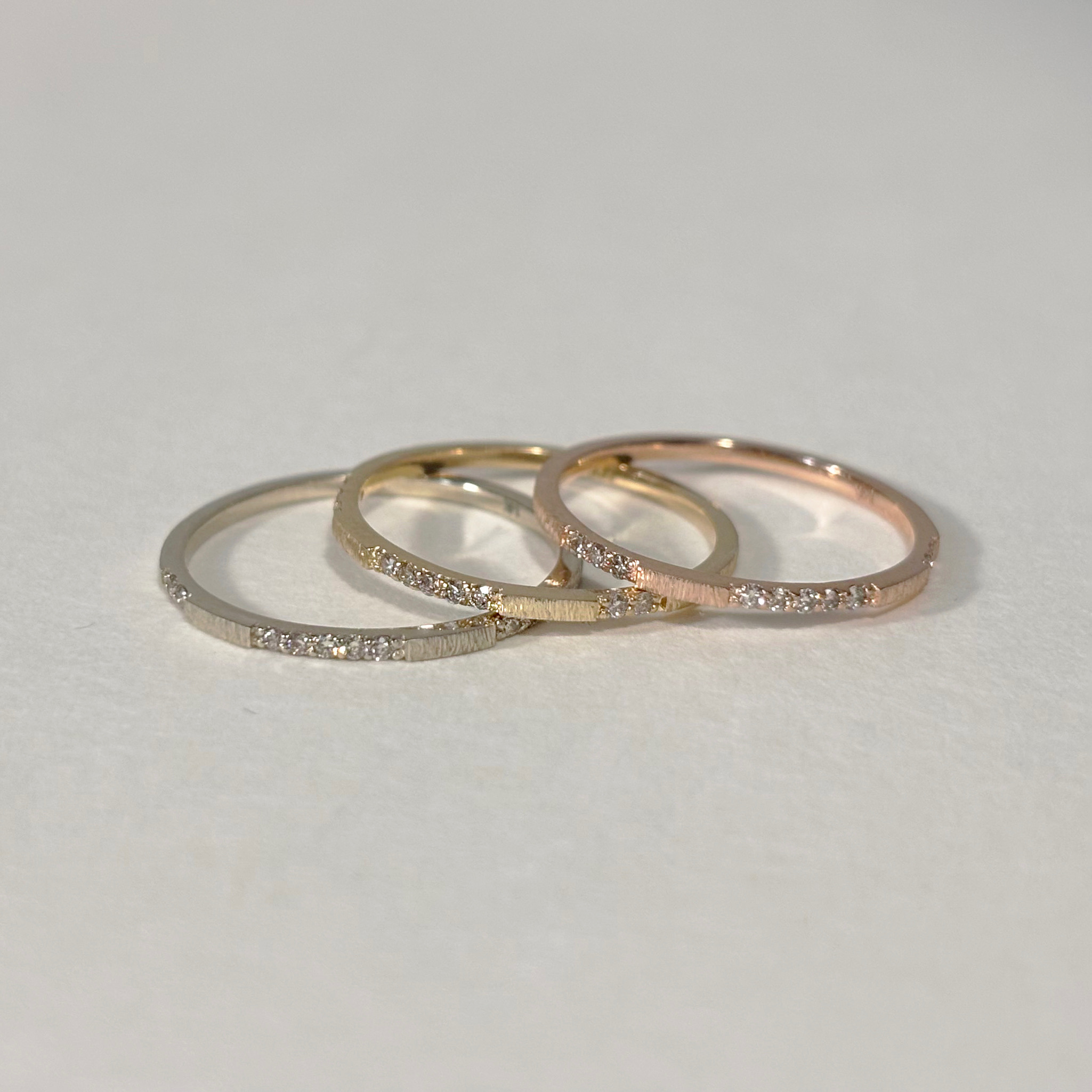 14K Hazy間隔微光真鑽戒指