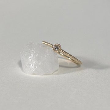 14K Hazy蛋糕圓鑽戒指