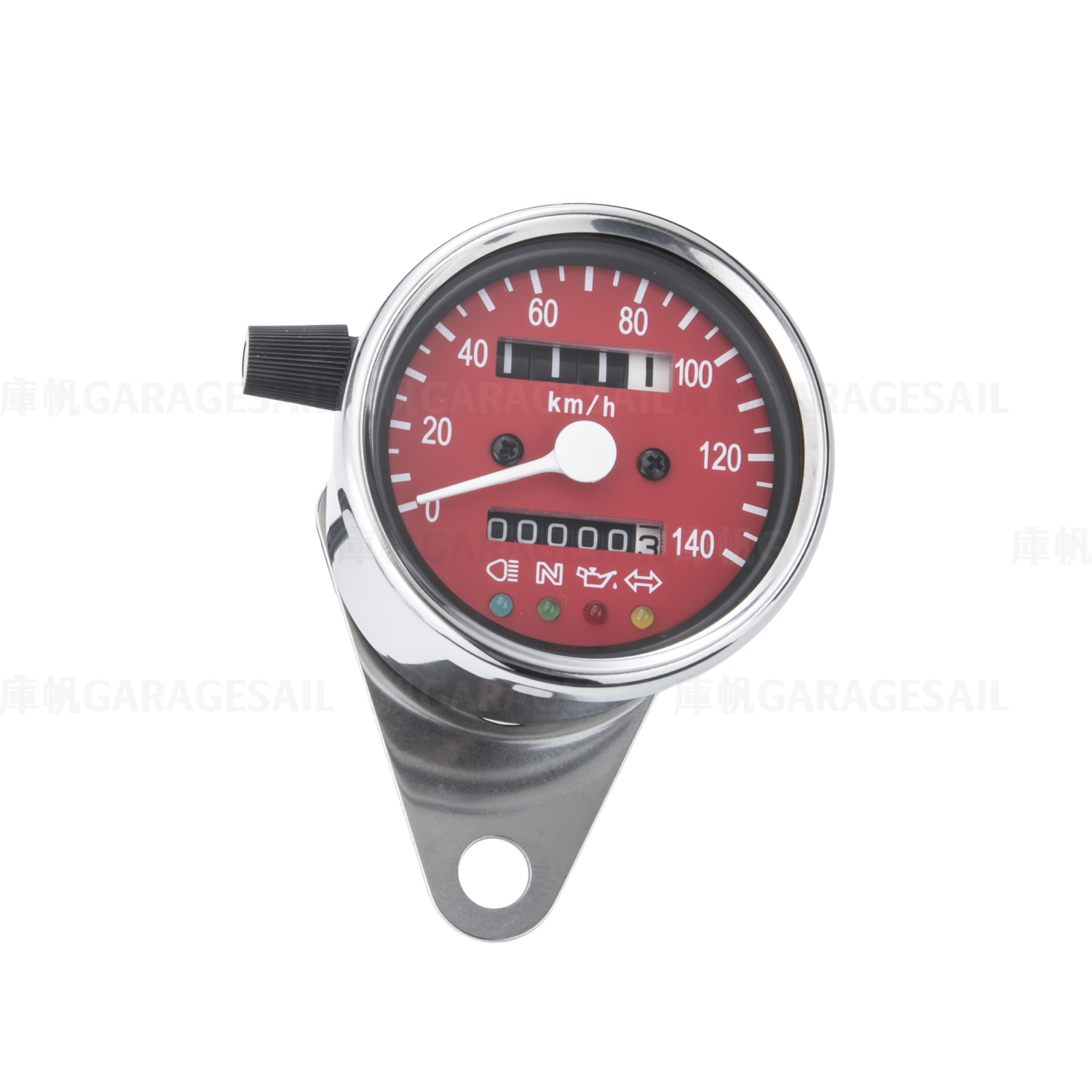 時速表 60mm 多功能顯示 電鍍銀 紅面
