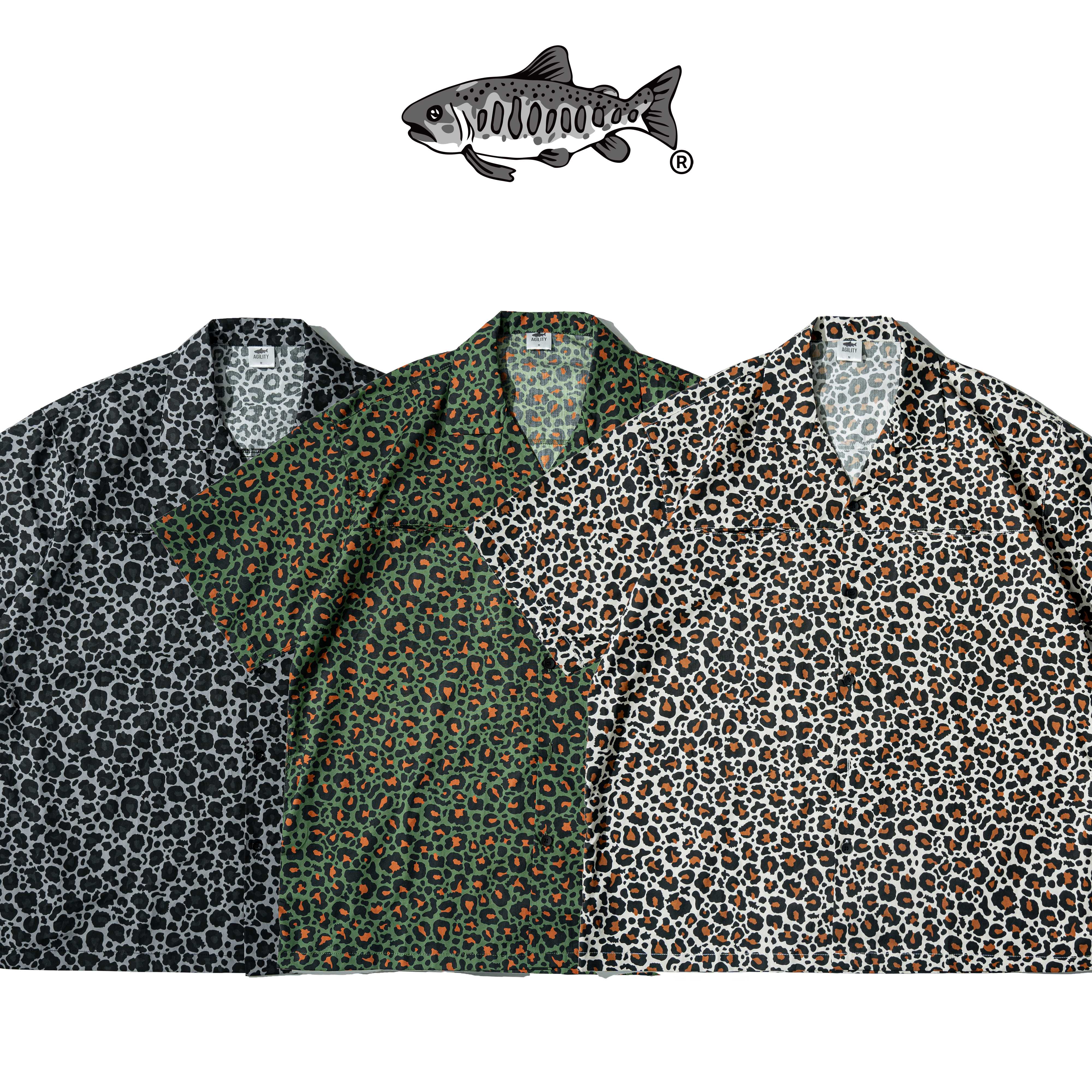 AGILITY Leopard Print Cuban Collar Shirts 豹紋 古巴領襯衫 [LS06]