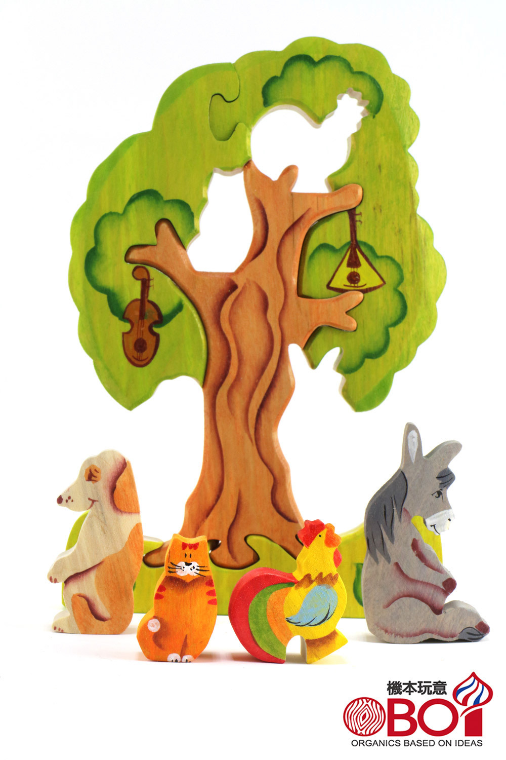 俄羅斯積木-淳木童話  布萊梅音樂家在樹上