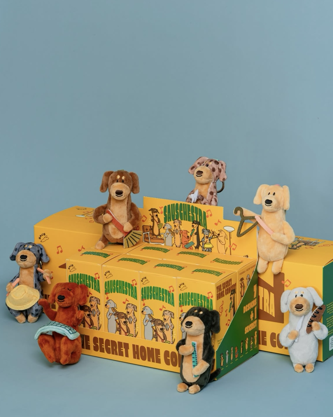 <泰國連線中>benkoff cafe "SAUSCHESTRA 樂團系列" 蠟腸狗盲盒 吊飾 娃娃
