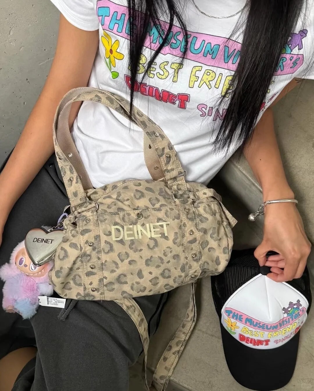 DEINET LOGO 豹紋 迷你  通勤包 行李包
