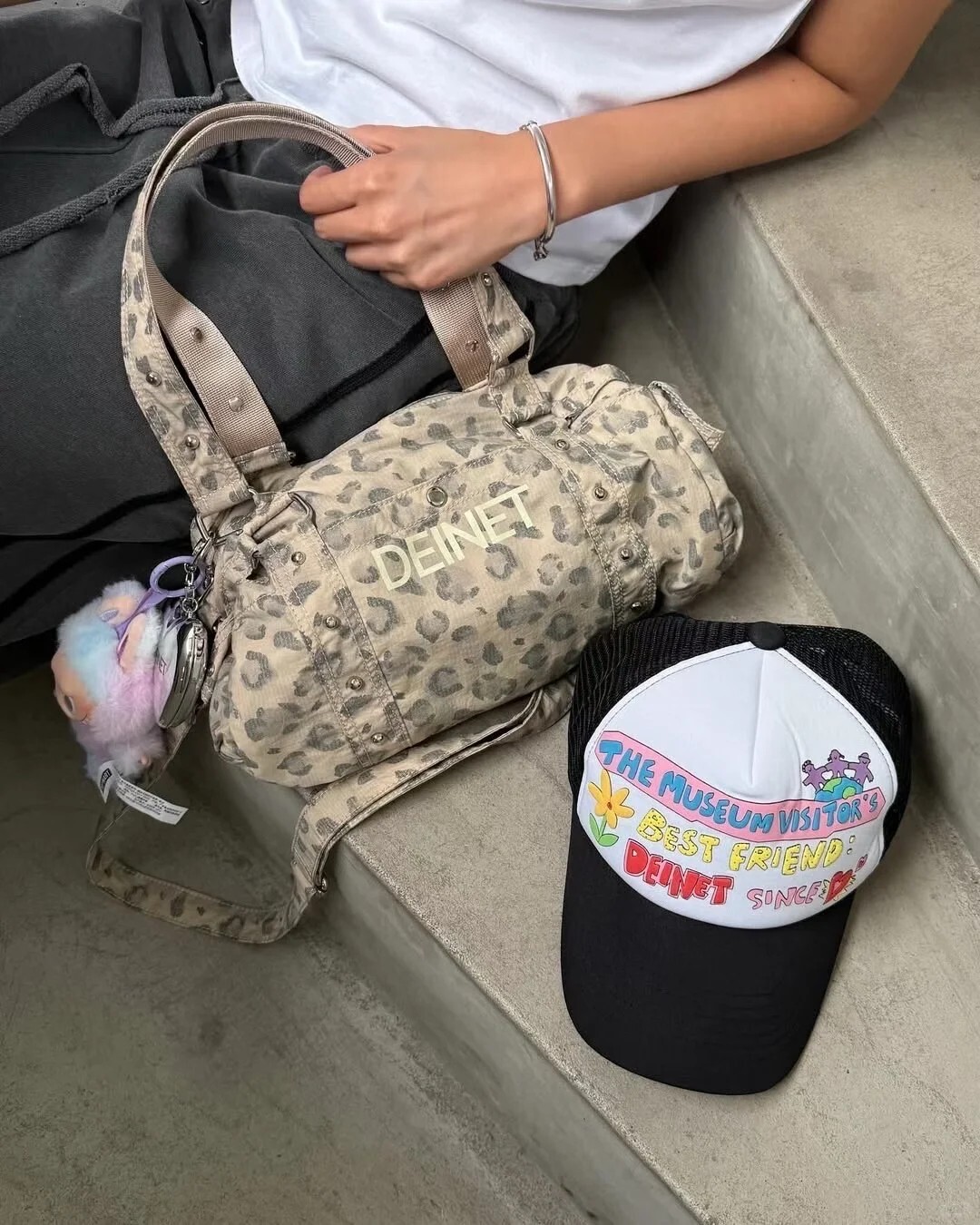 DEINET LOGO 豹紋 迷你  通勤包 行李包