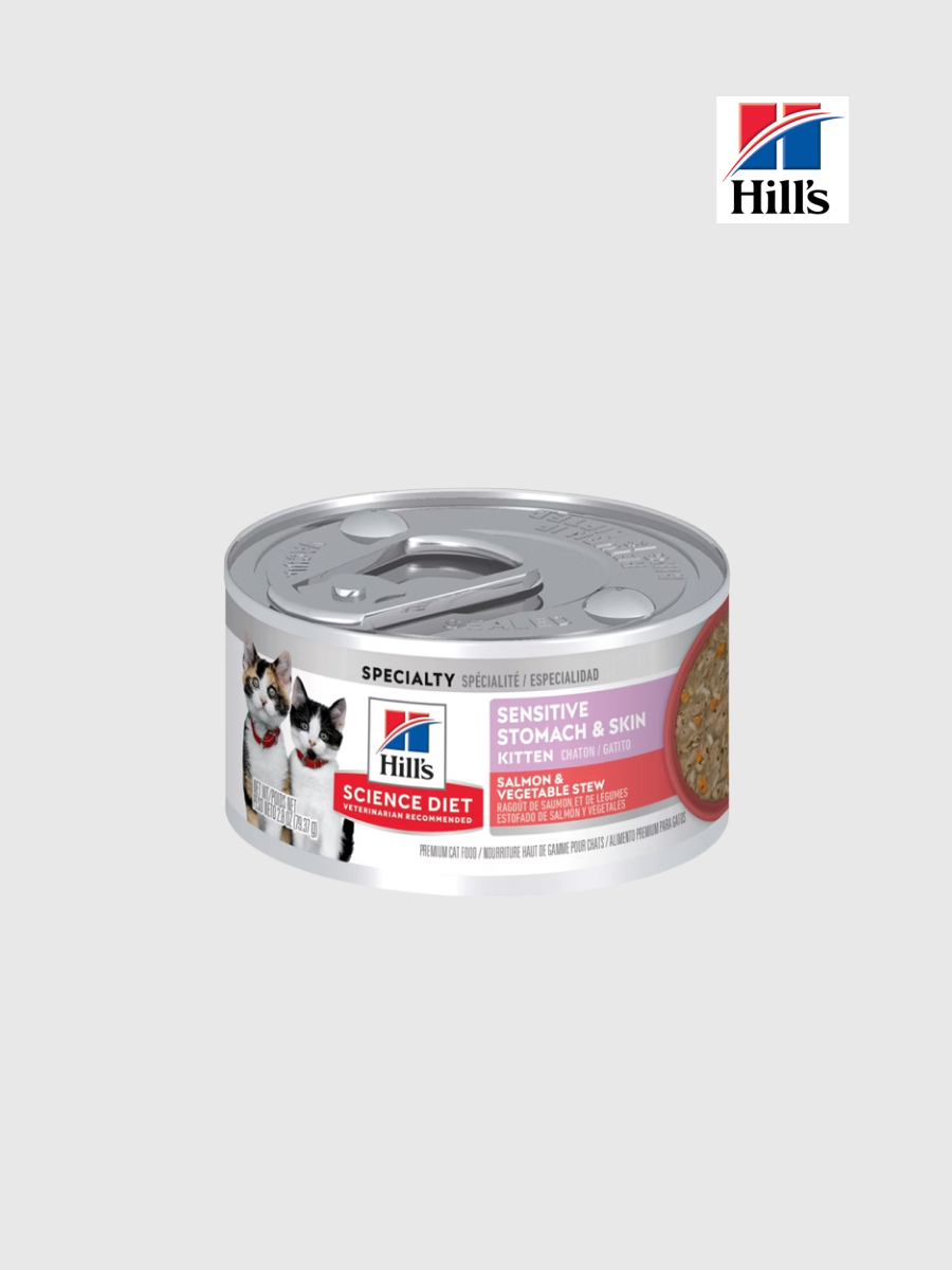 【希爾思】幼貓 敏感胃腸與皮膚 鮭魚燴蔬菜主食罐