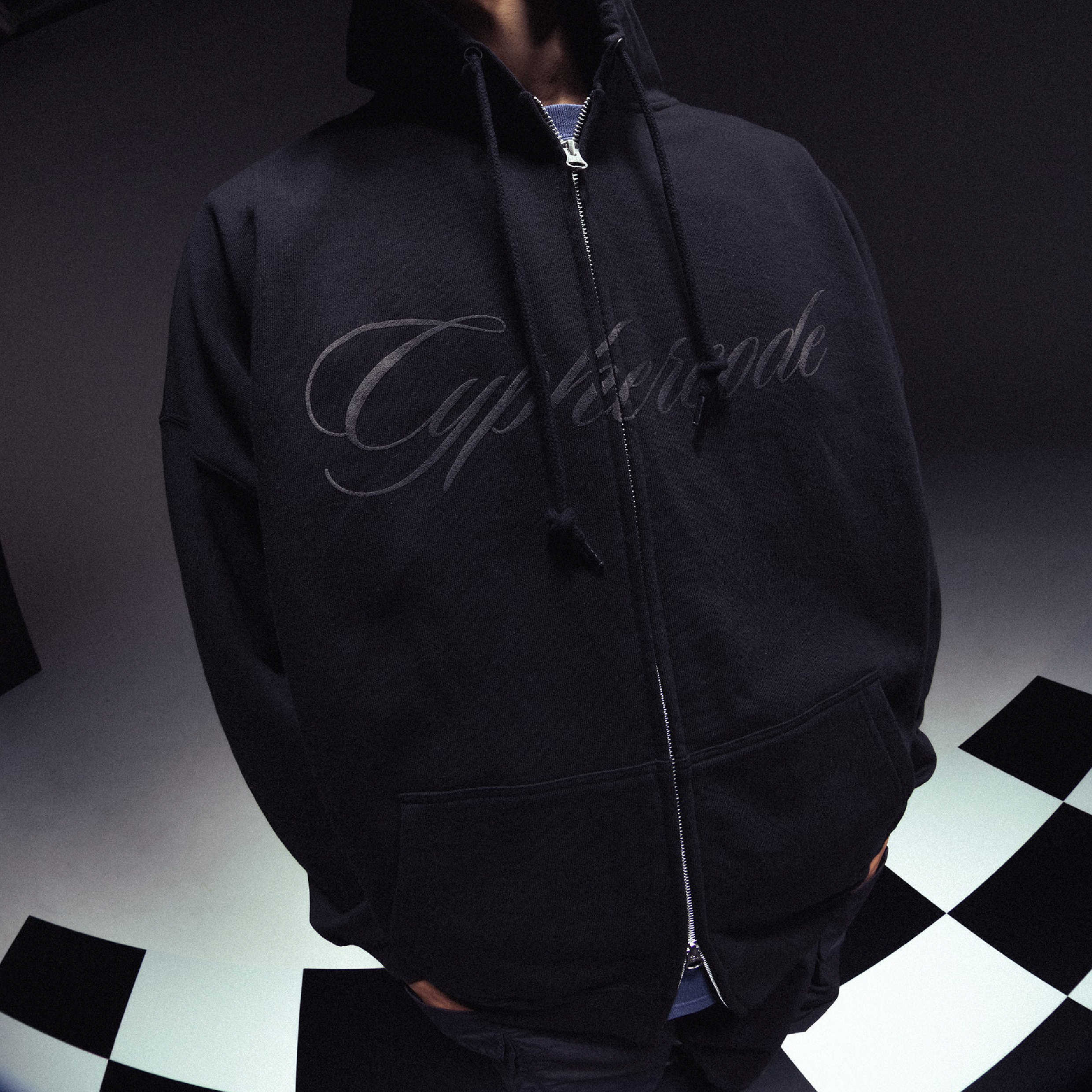 Cyphercode Script Zip Hoodie 草寫字體 連帽外套