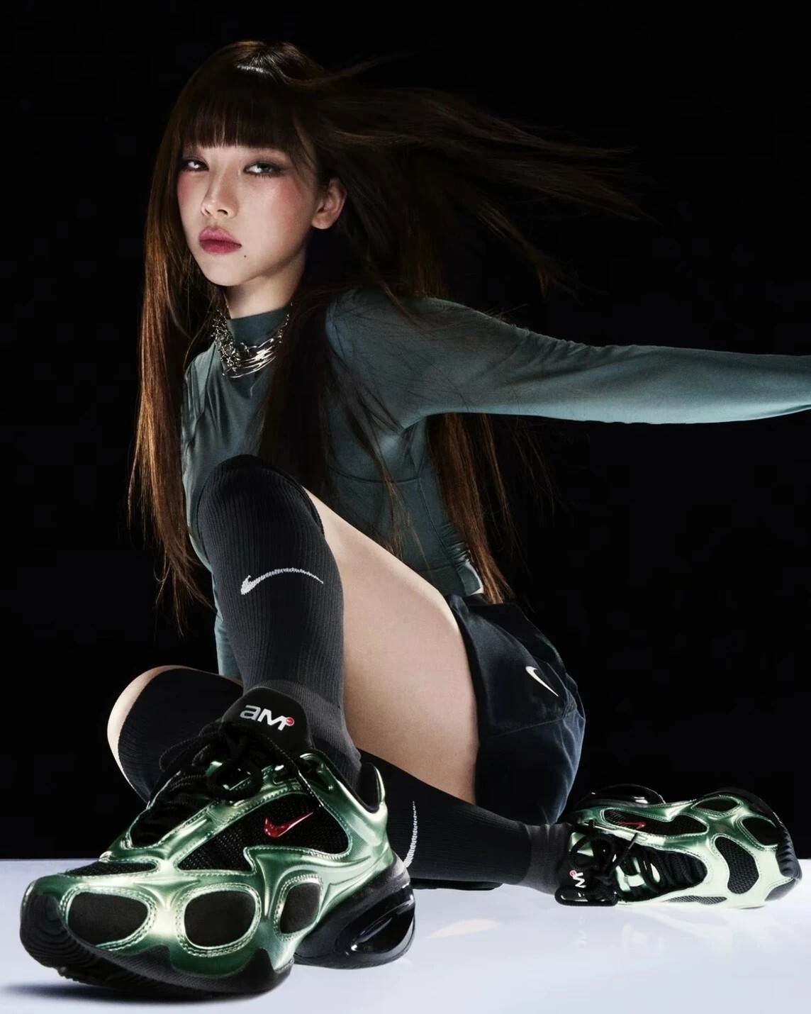 【逢甲 FUZZY】W Nike Air Max Muse 綠黑 科技感 氣墊 aespa Karina 卡寶同款 FV1920-004