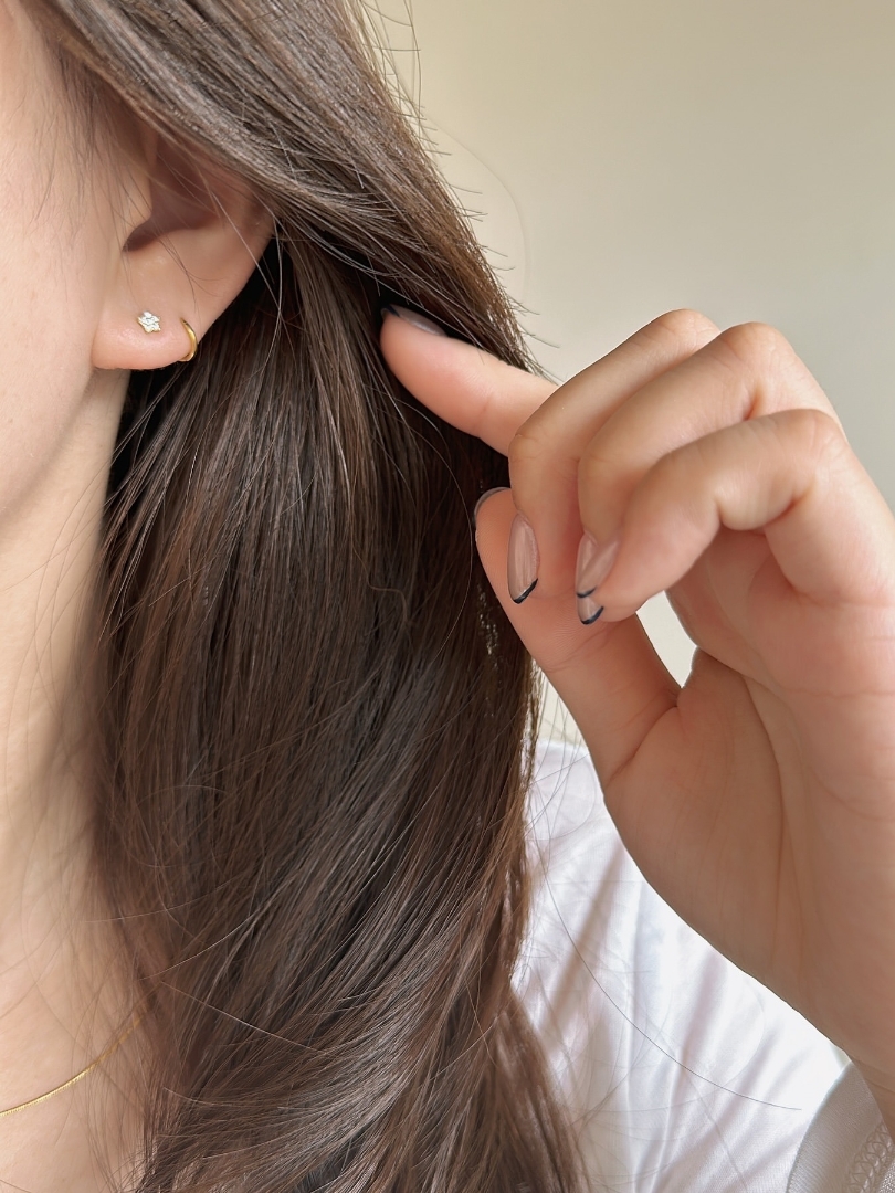 S925 zircon tiny star pierce