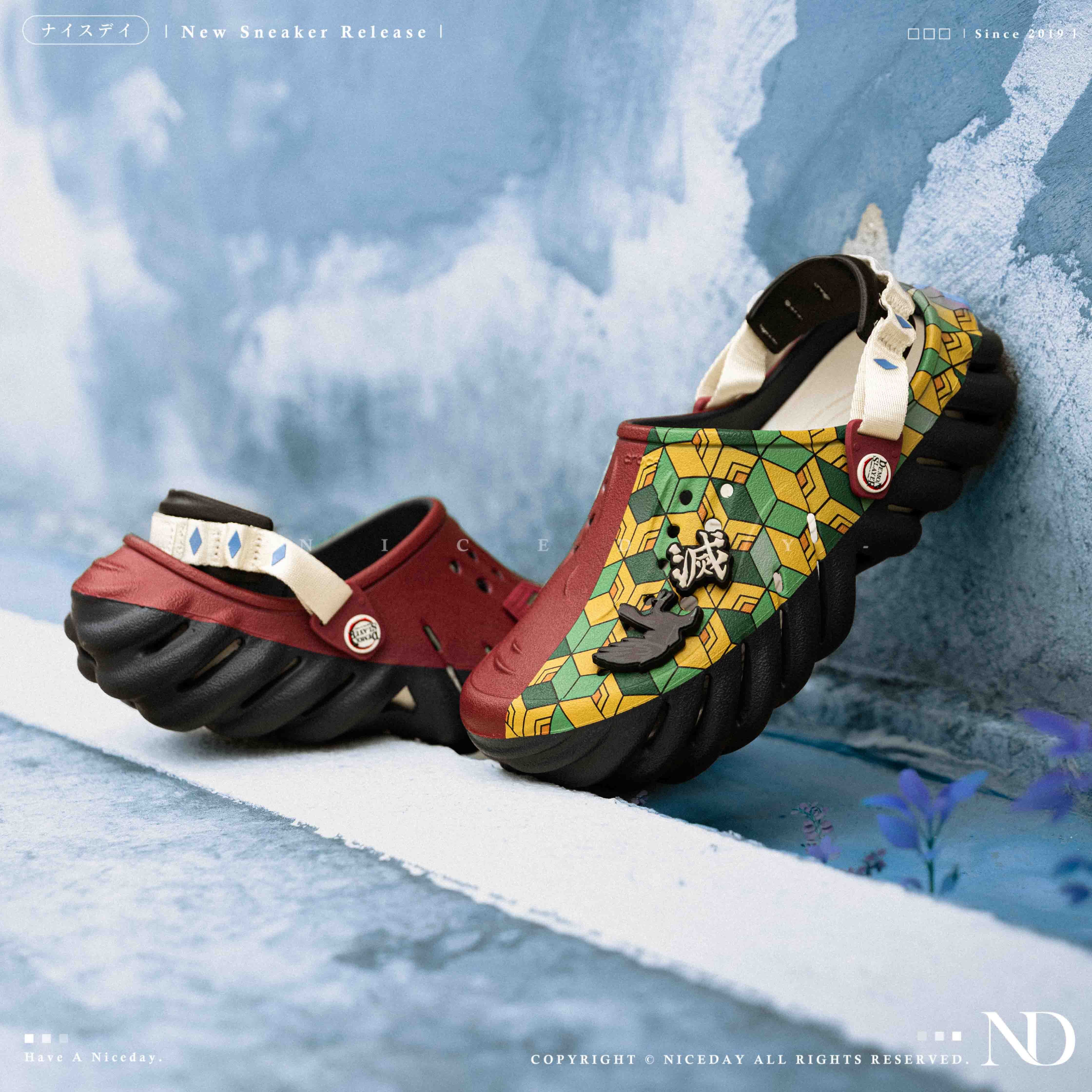 NICEDAY 現貨 鬼滅之刃 x Crocs Classic Crush 洞洞鞋 聯名 富岡 義勇 水柱 鬼殺隊 鴛鴦