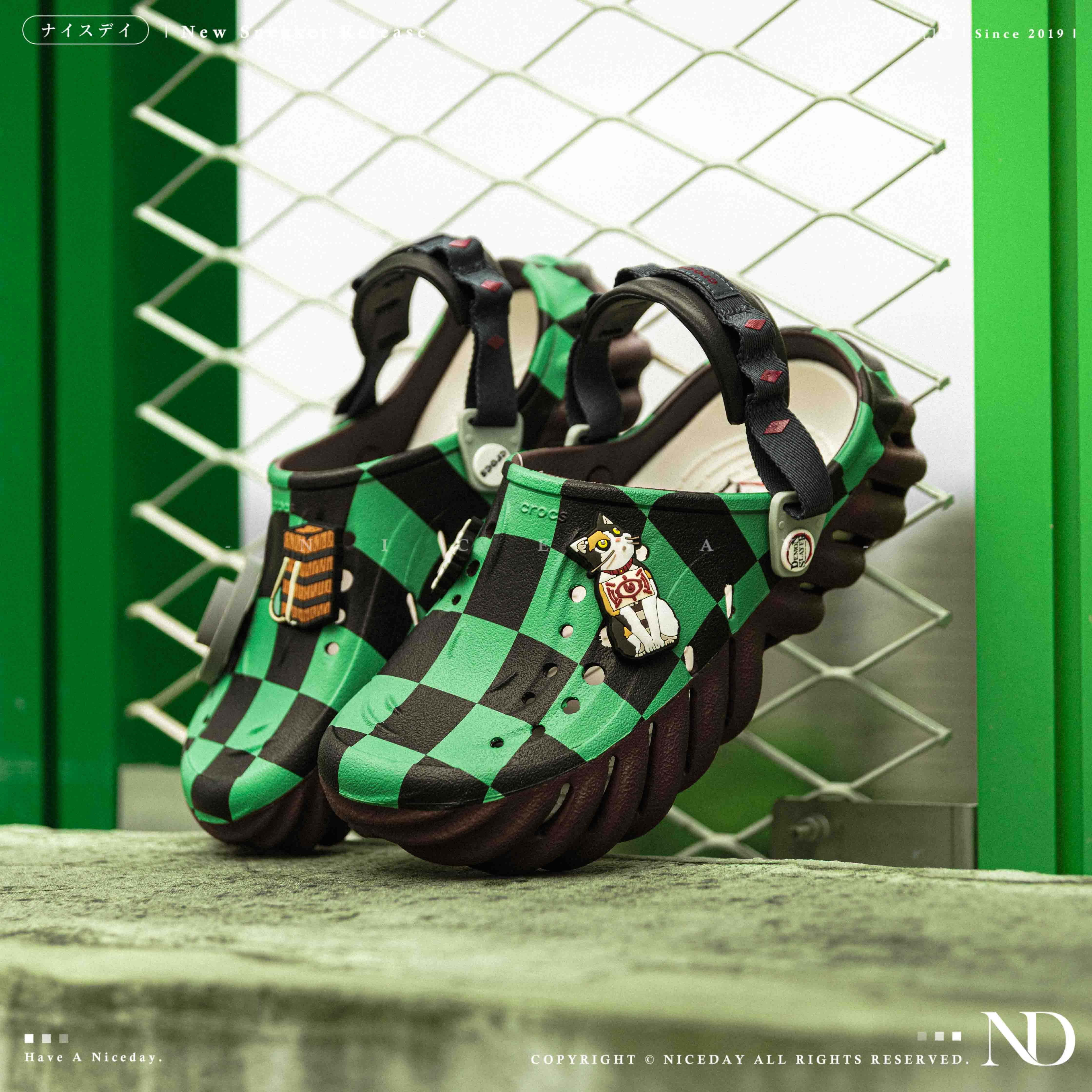 NICEDAY 現貨 鬼滅之刃 x Crocs Classic Crush 洞洞鞋 聯名 竈門 炭治郎 日之呼吸 炭吉郎