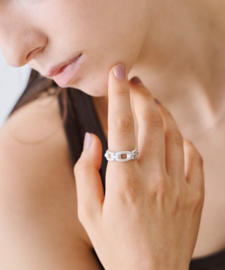 [連線優惠] ete 鏈條圖案耳環  可用作戒指