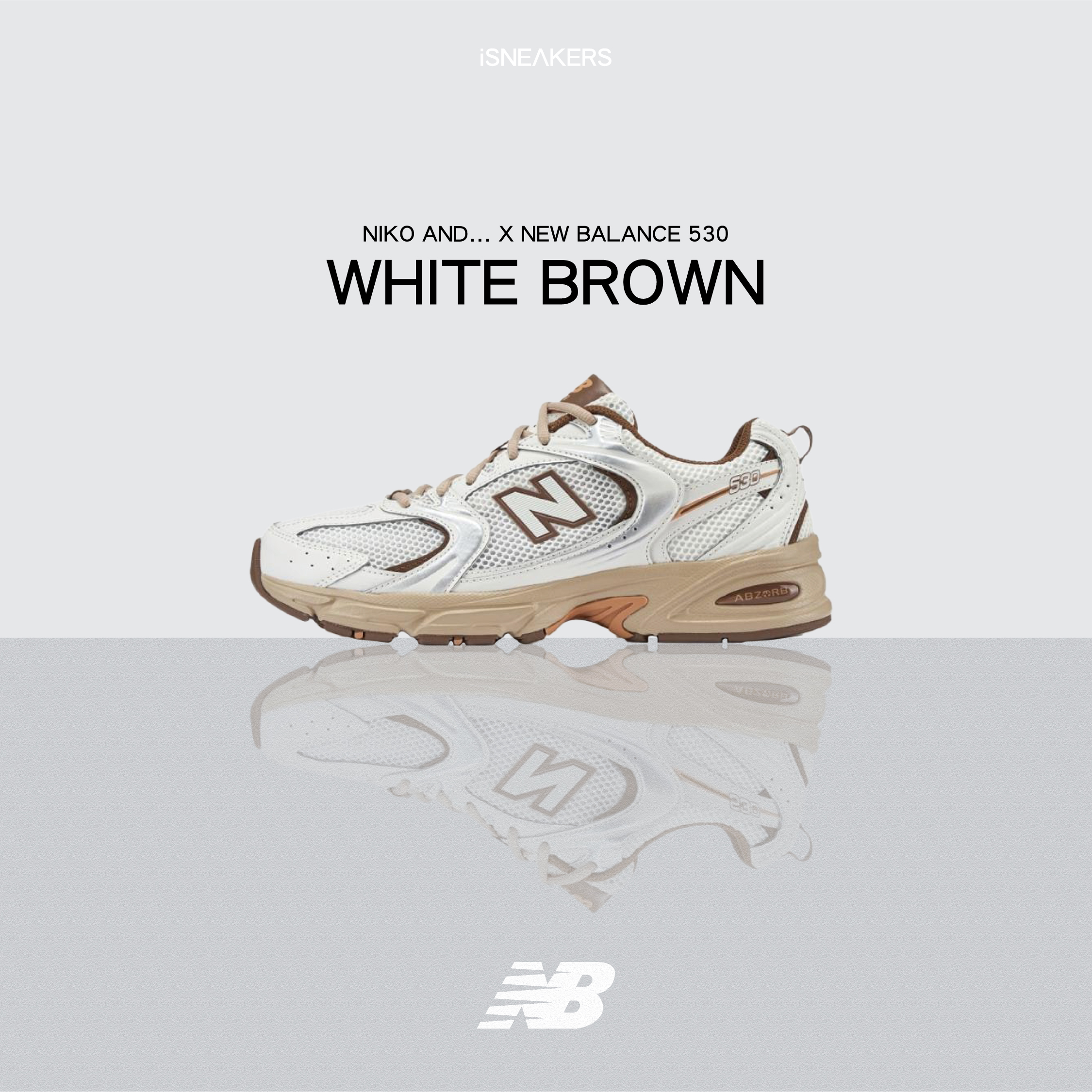 iSNEAKERS｜Niko and... x New Balance 530 "White Brown" 白棕 MR530NI