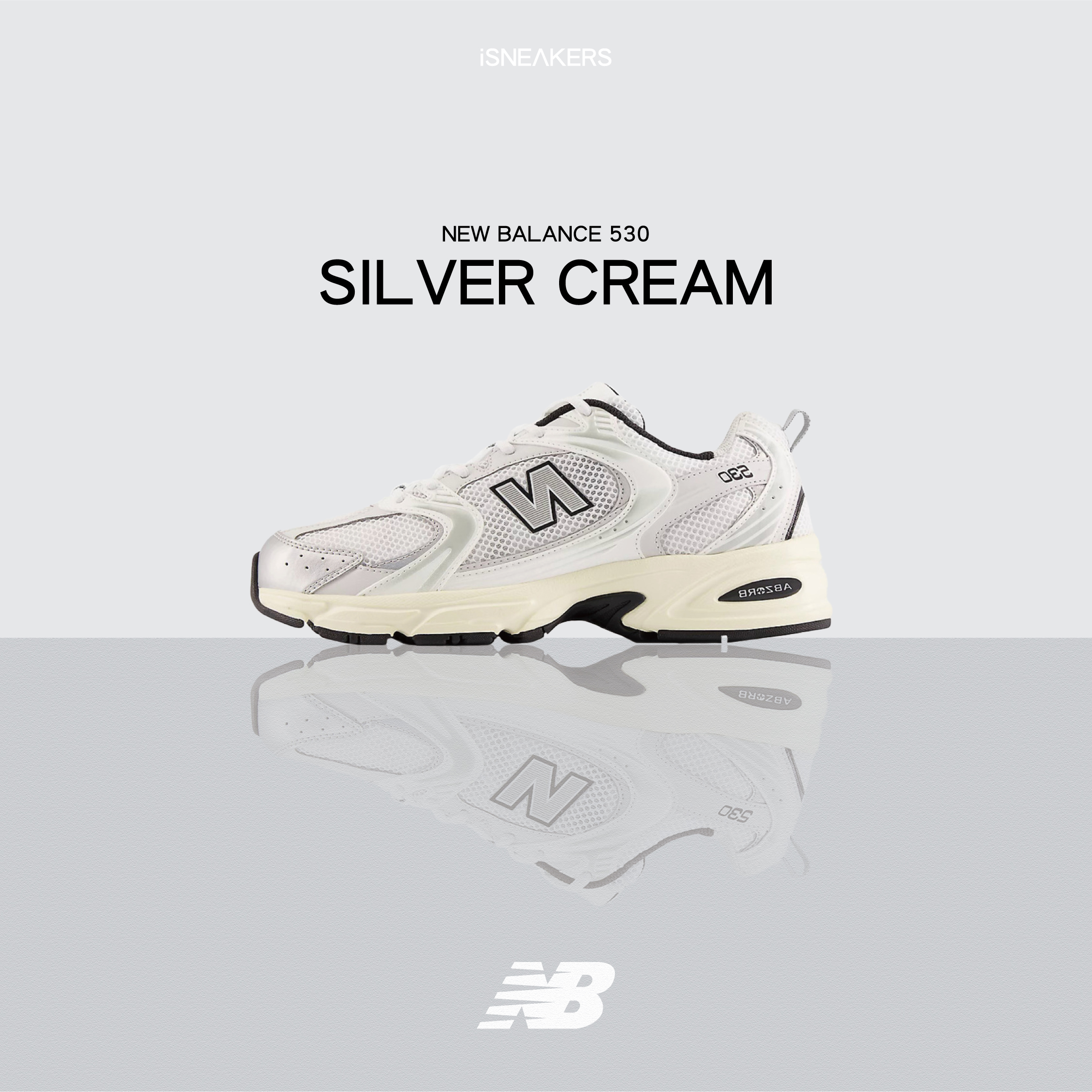 iSNEAKERS｜New Balance 530 "Silver Cream" 黑銀 MR530TA