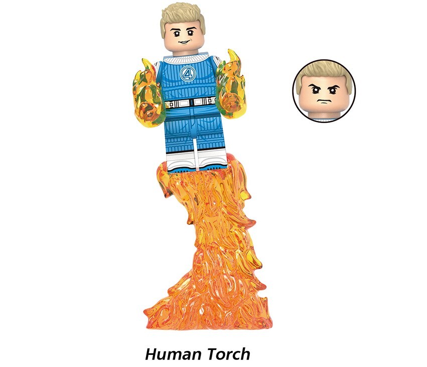 The Fantastic Four Human Torch Custom Minifigures Minifigs Fit Lego G0151 GH0382