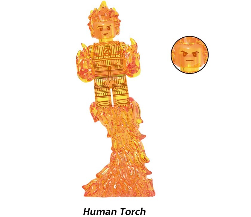 The Fantastic Four Human Torch Custom Minifigures Minifigs Fit Lego G0151 GH0384