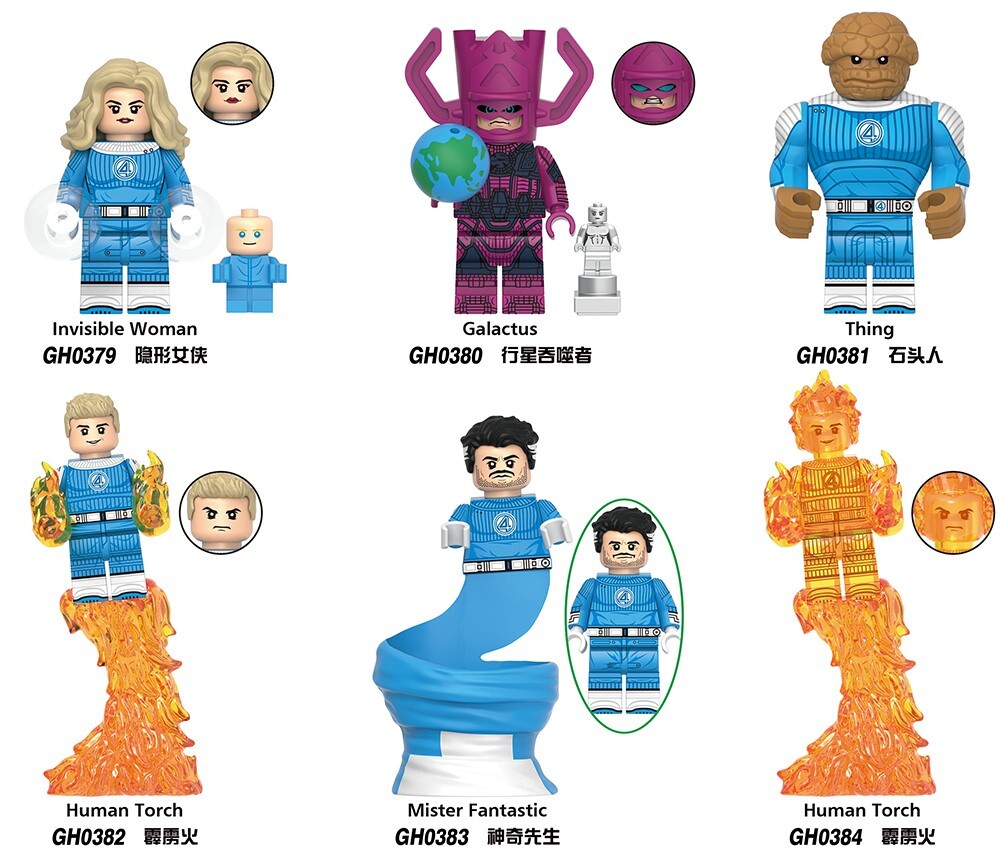 The Fantastic Four Custom Minifigures Minifigs Set Fit Lego G0151