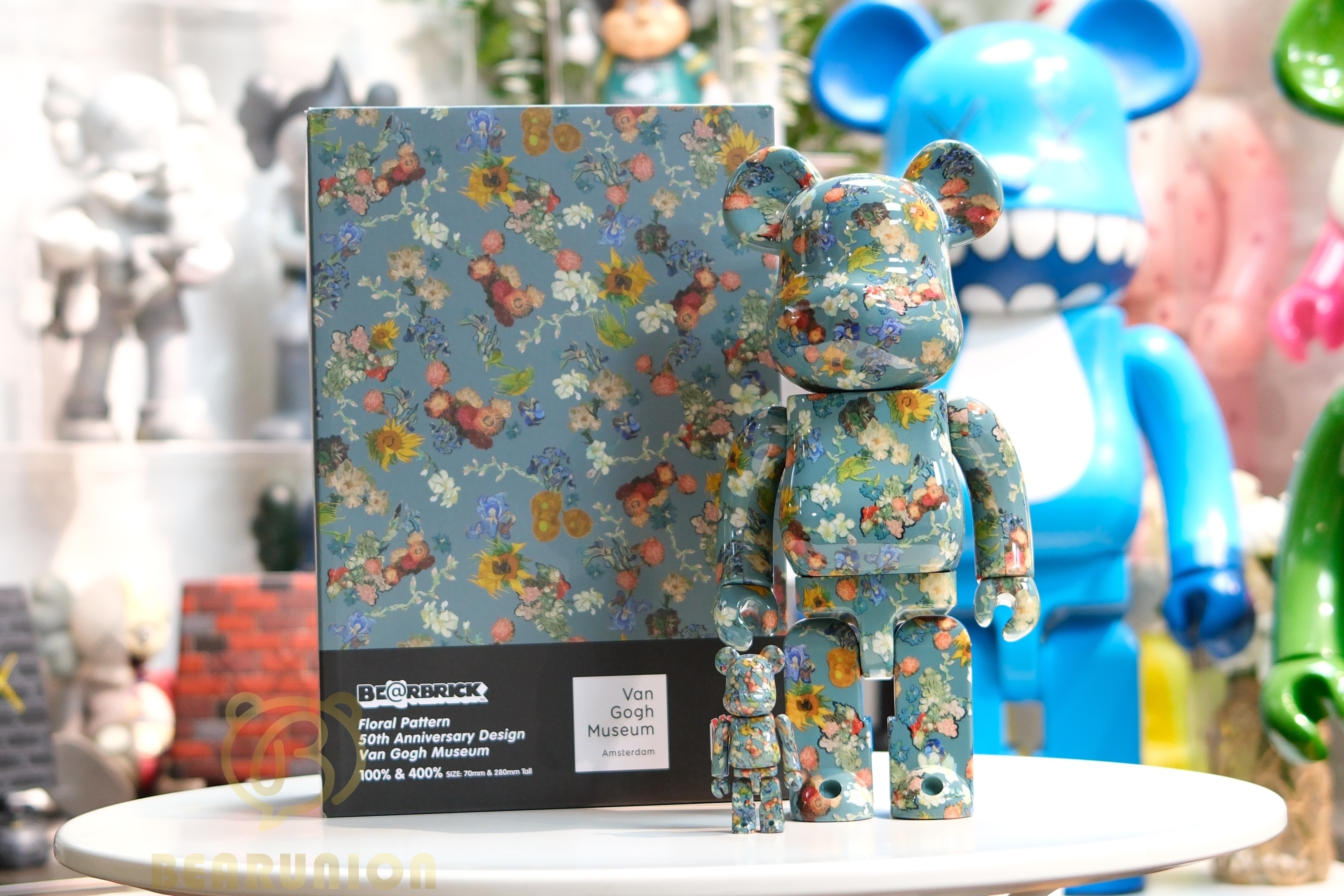 🥇In Stock🥇Bearbrick 400% 100% Van Gogh MuseumFloral Pattern 50th Anniversary DesignVan Gogh Museum