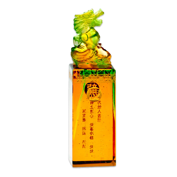 十二生肖琉璃印章｜手工客製開運印鑑 彌月升遷賀禮首選