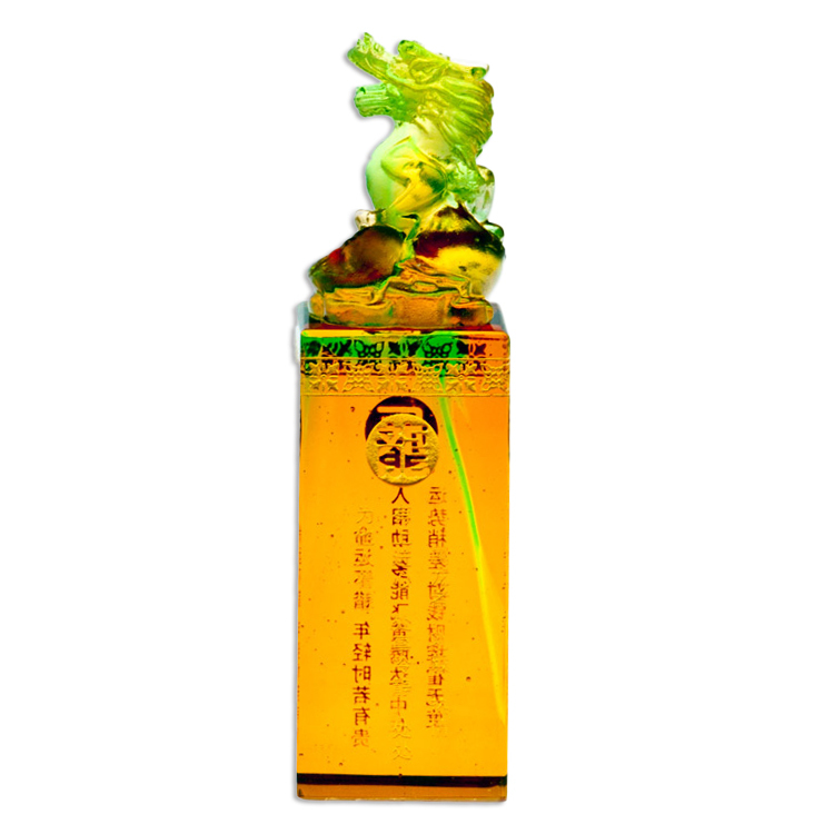 鹿港窯禮品館|十二生肖琉璃印章 手工客製開運印鑑 彌月升遷賀禮首選