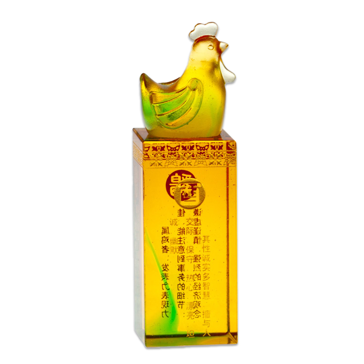 鹿港窯禮品館|十二生肖琉璃印章 手工客製開運印鑑 彌月升遷賀禮首選