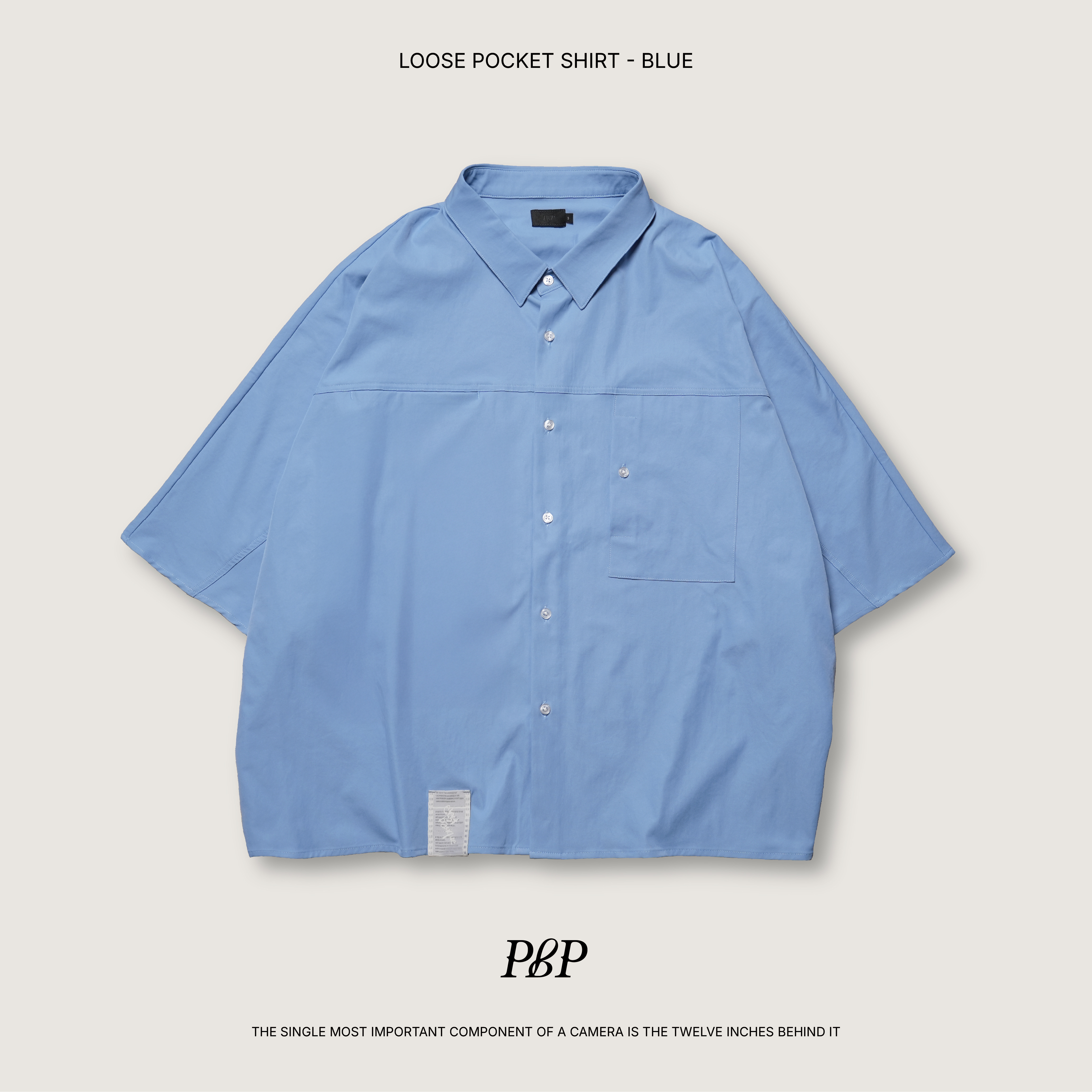 P.B.P - LOOSE POCKET SHIRT  - BLUE