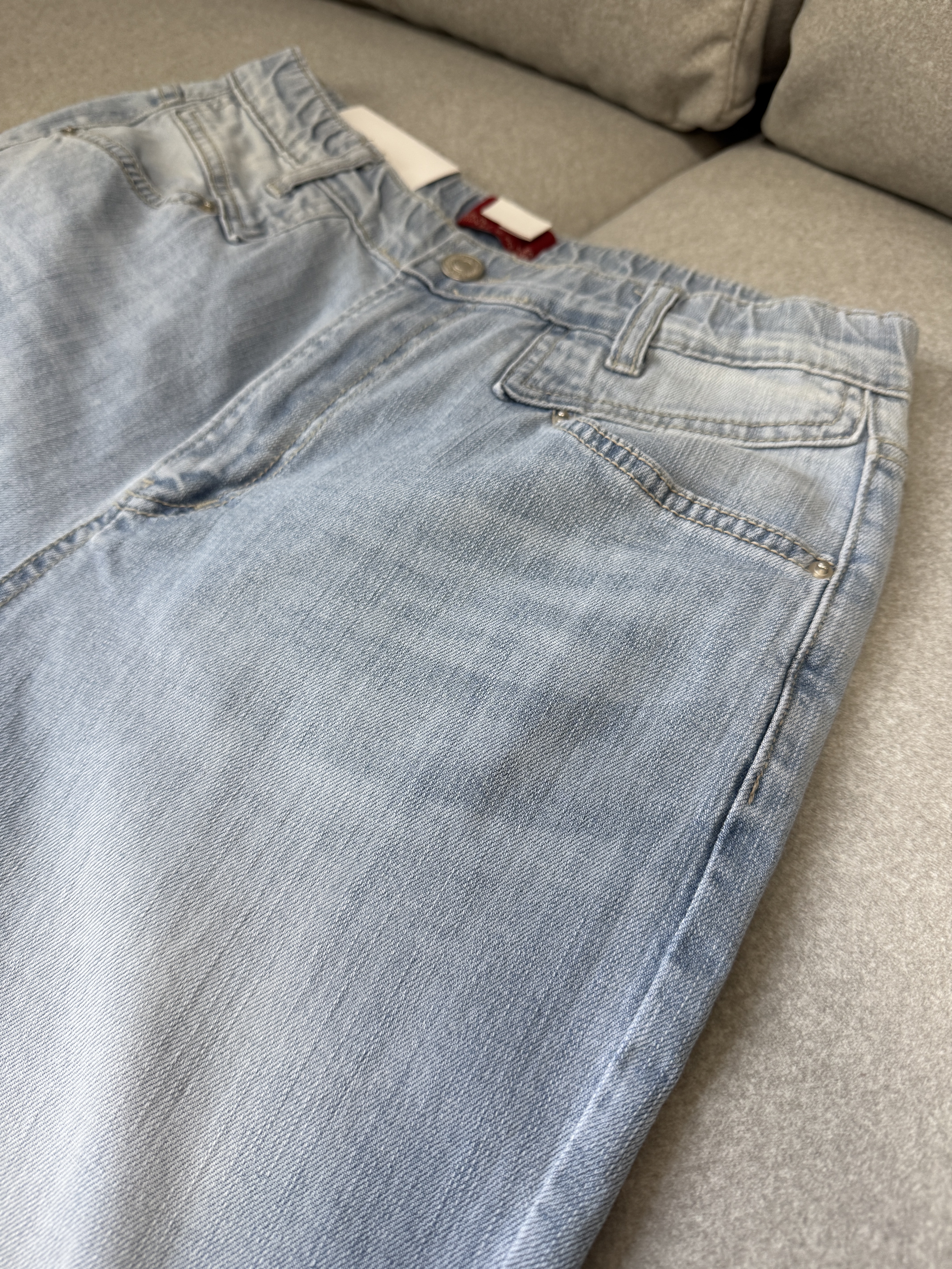 SALE (L only ) JS1122 夏款薄柔軟直腳牛仔褲