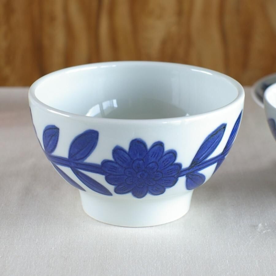 藍色花朵 14公分 陶瓷飯碗 ｜日本波佐見燒
