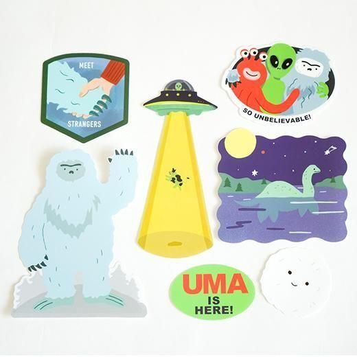 ＵＭＡ 不明物體 外星幽浮 7入防水貼紙包 ｜日本Greeting Life