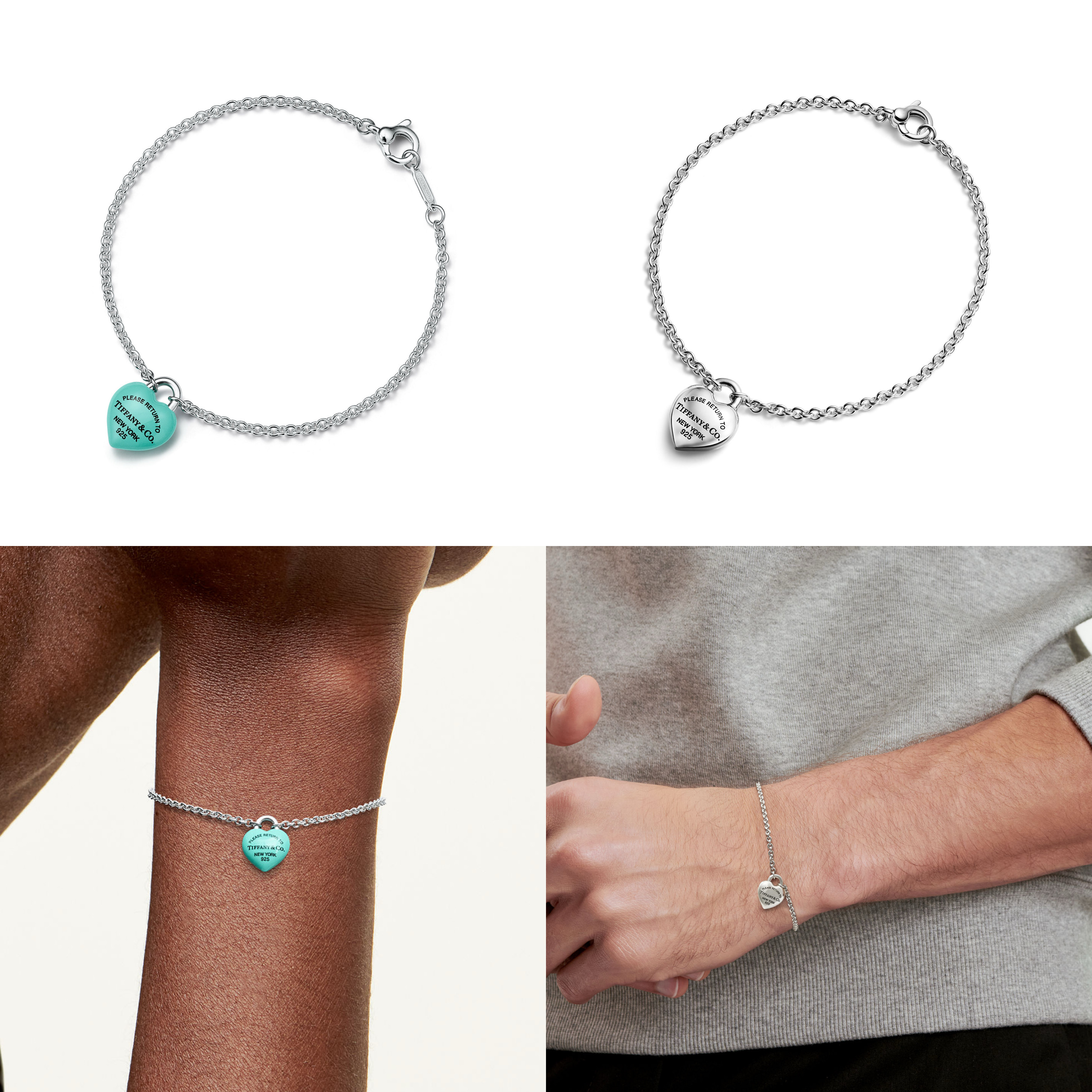 Tiffany - Return to Tiffany® 立體心形吊墜手鍊