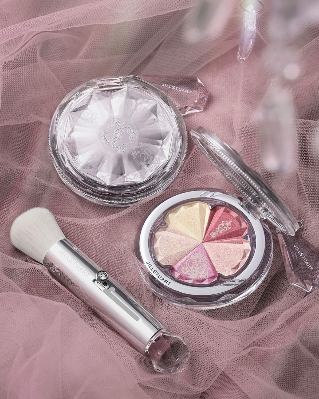 [限定] JILL STUART 20th Anniversary Jewel Color Compact & Bloom Mix Blush Compact 20週年限定寶石彩妝盤 & 花形胭脂