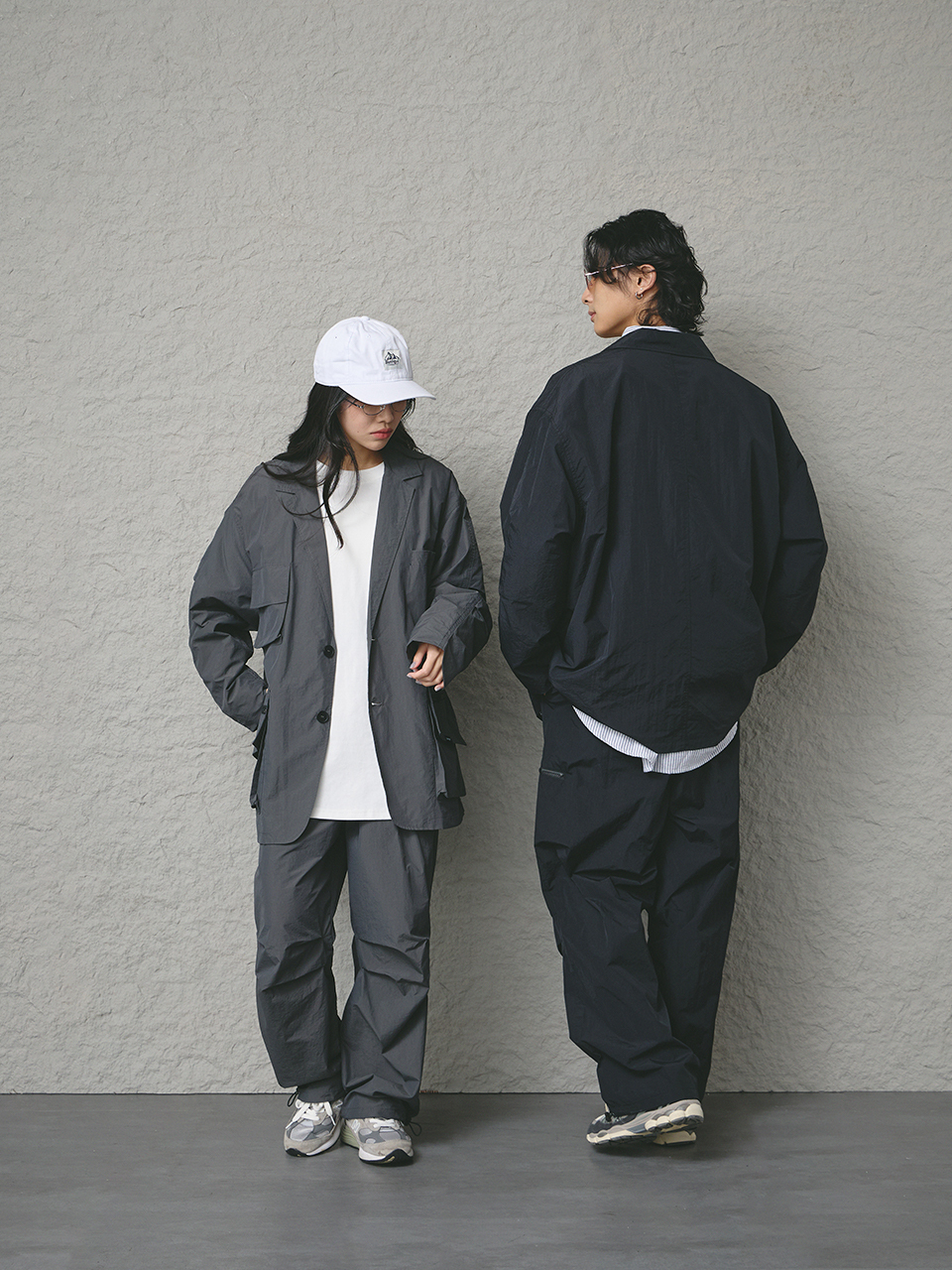 立體口袋寬版西裝外套/褲