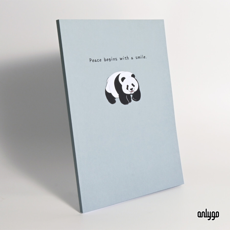 大パンダ動物イラストノート｜Peace begins with a smile.