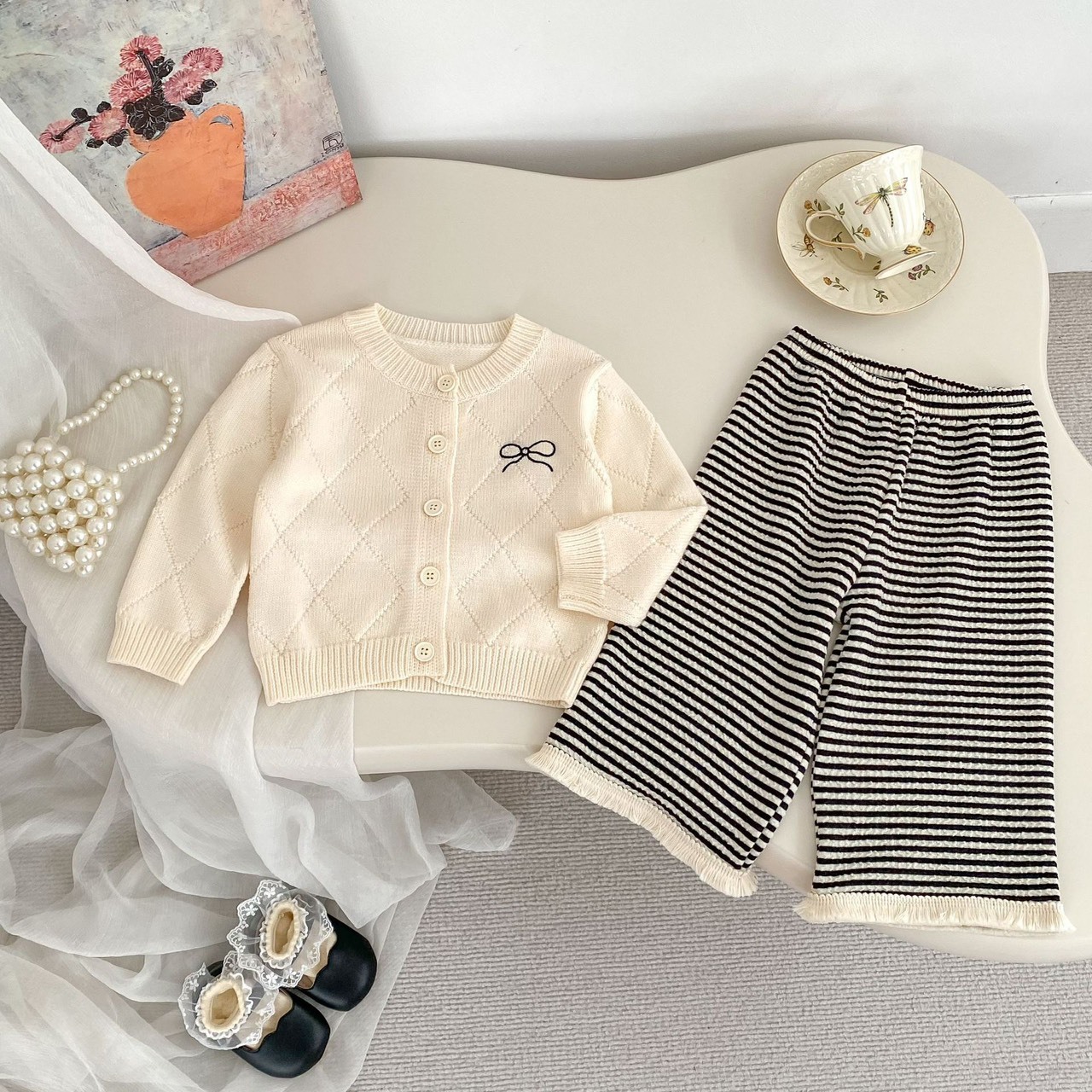 氣質蝴蝶結針織外套