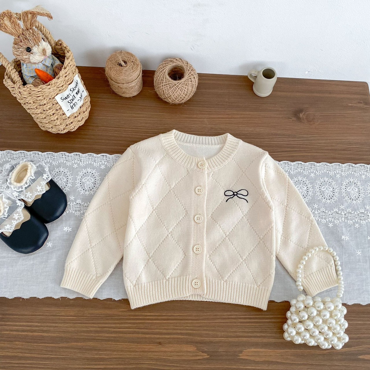 氣質蝴蝶結針織外套