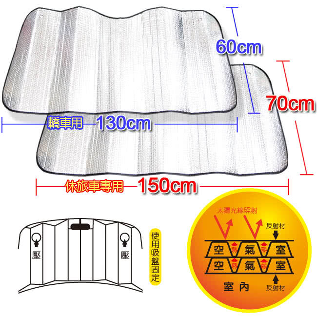 雙層氣泡式遮陽板 (轎車 / 休旅車)_亞克