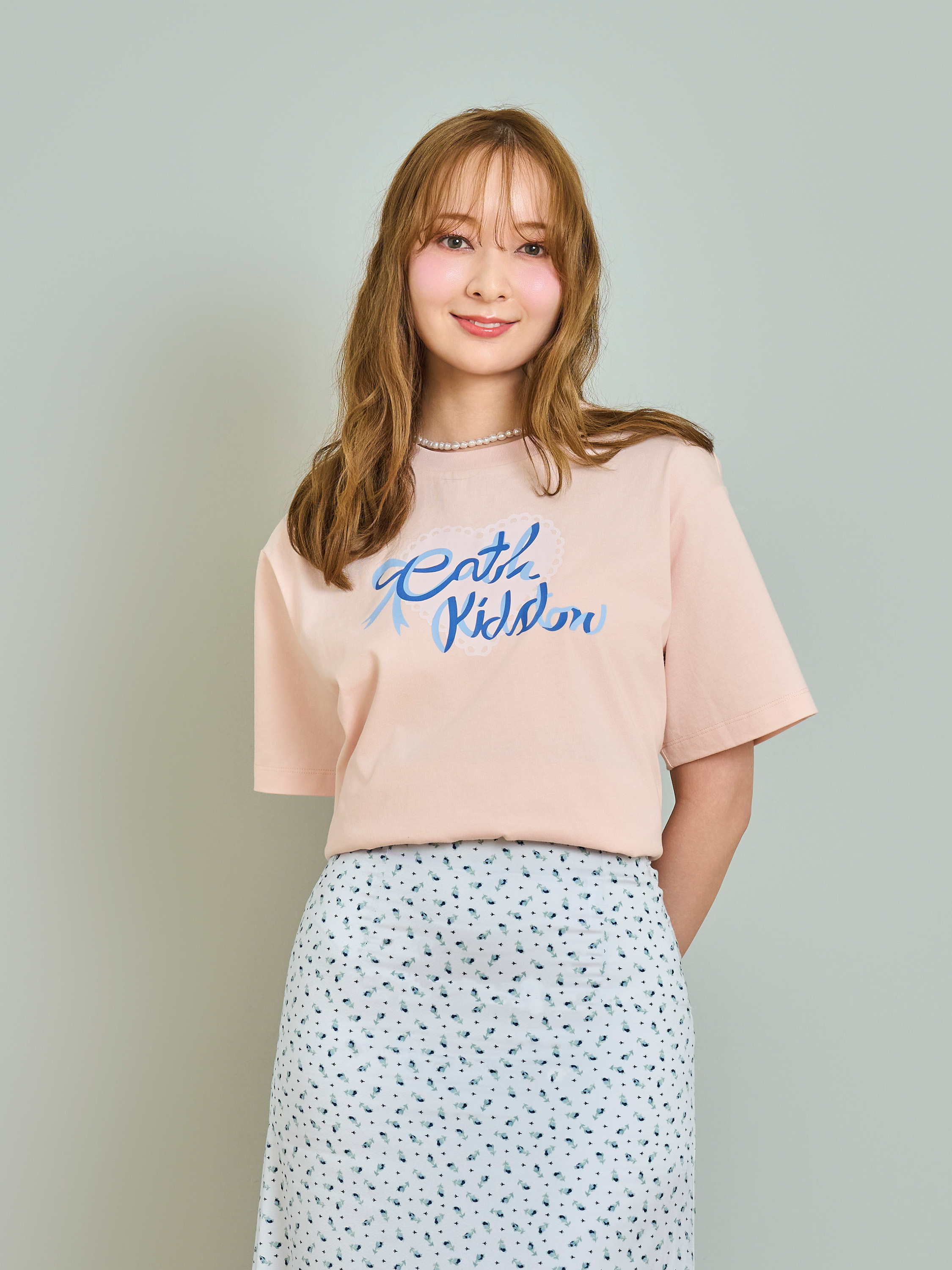 Cath Kidston Bow Logo 寬版 T-shirt (粉色)