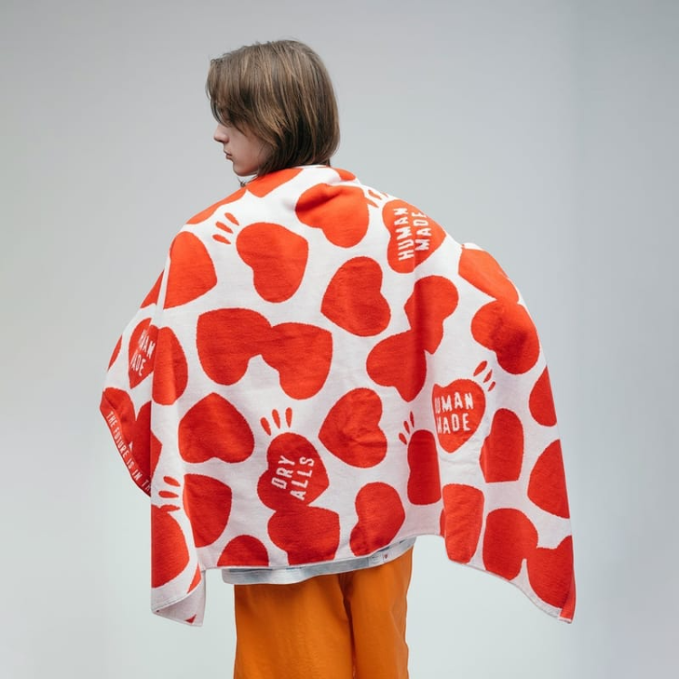 HUMAN MADE Heart Blanket HM27GD152｜經典愛心毛毯紅/ 黑