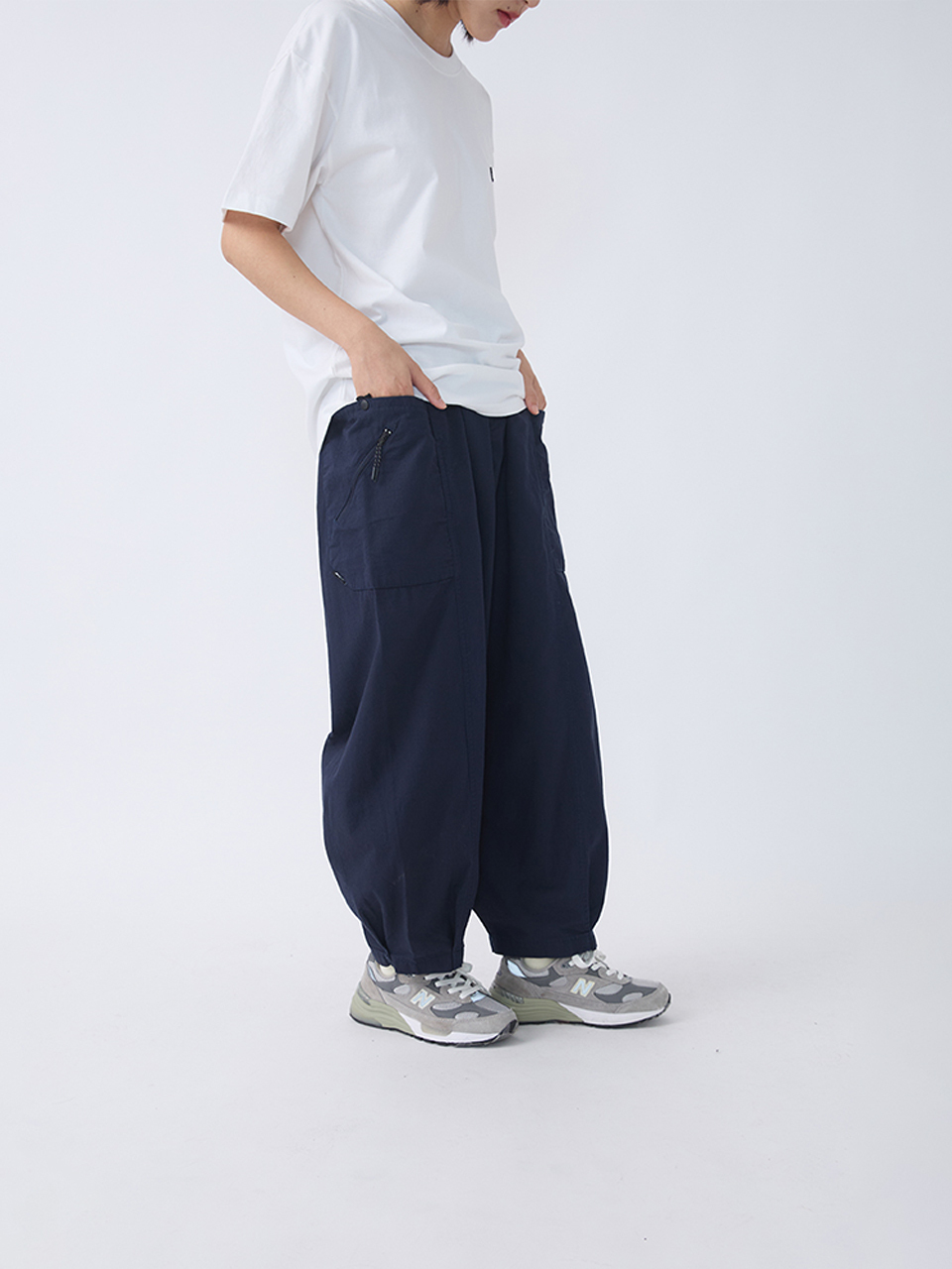 防潑水附腰帶工裝氣球褲