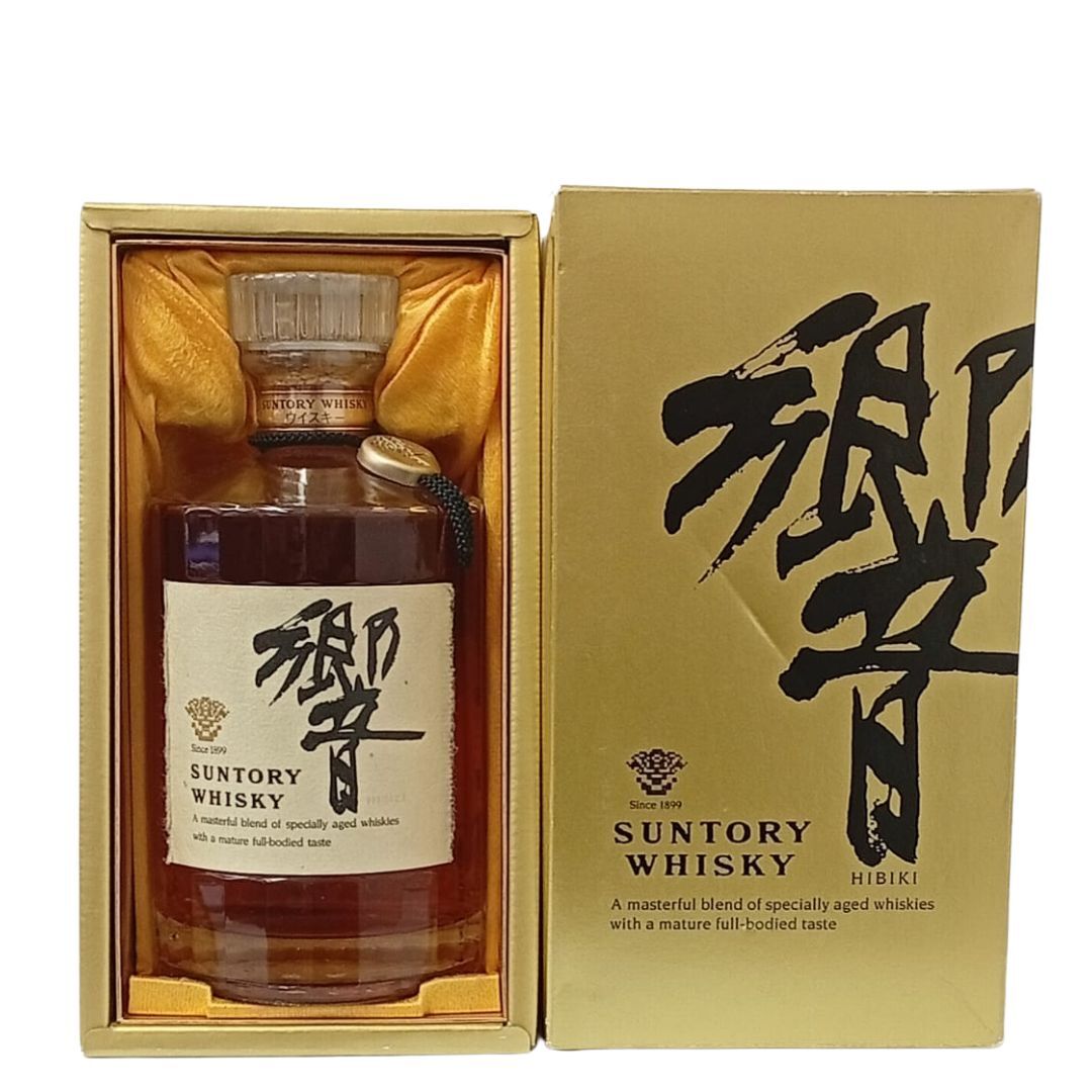 三得利 響HIBIKI 絕版金花 水晶頭 黑色項鍊 金章 700mL (響17年前身) #10