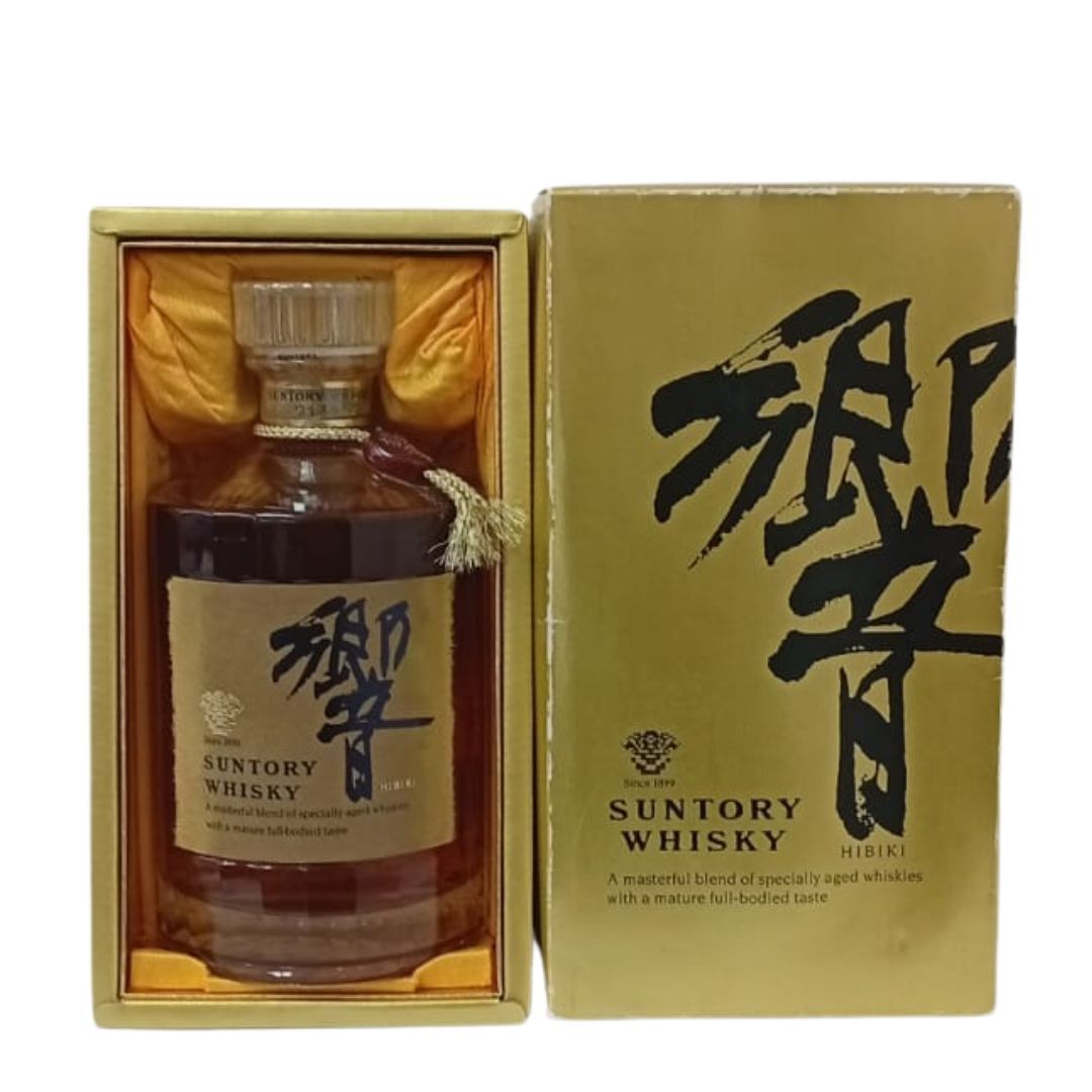 三得利 響HIBIKI 絕版金花 水晶頭 金色項鍊 火紅章 金標 750mL (響17年前身) #13