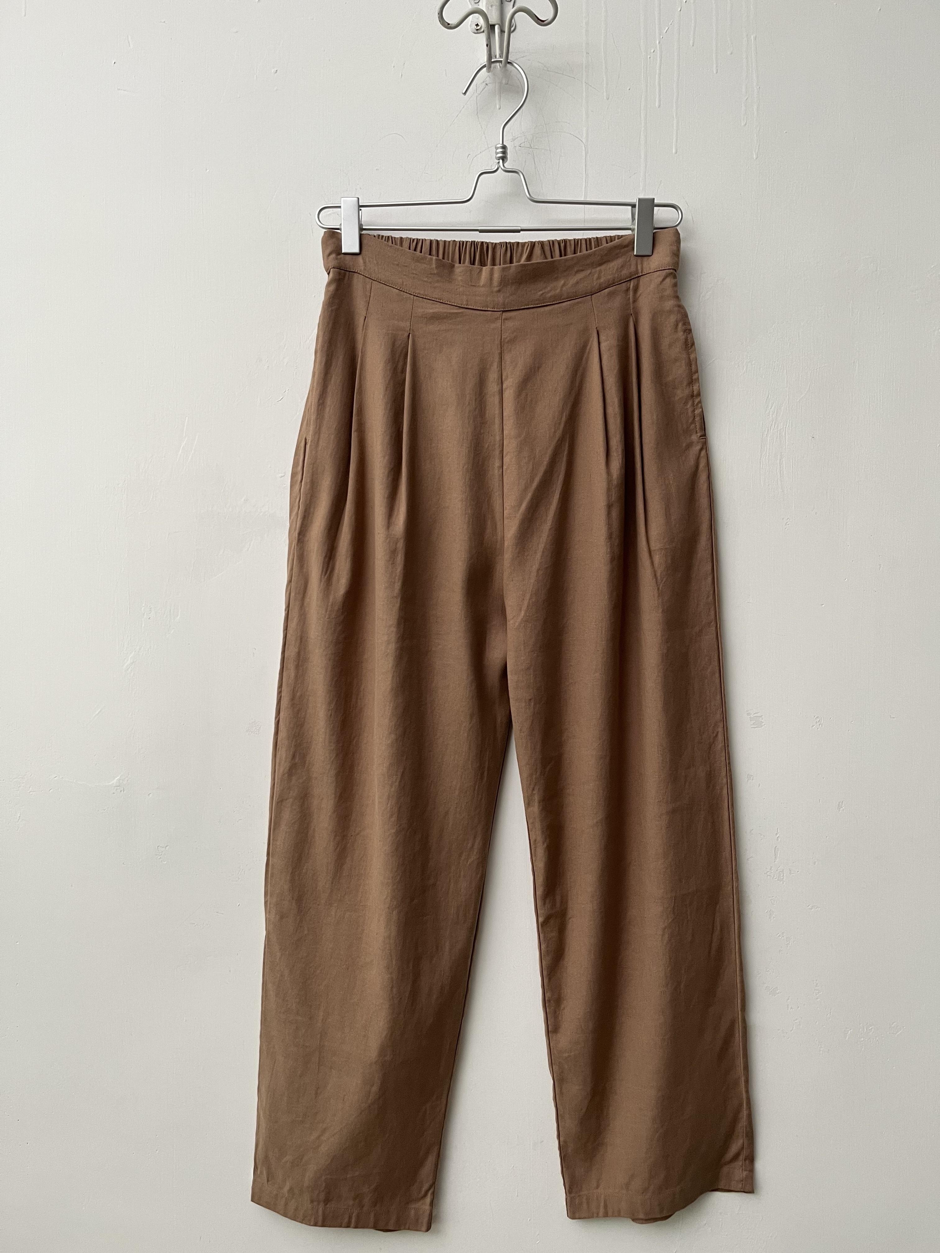 日本製NARU啡色半橡筋褲