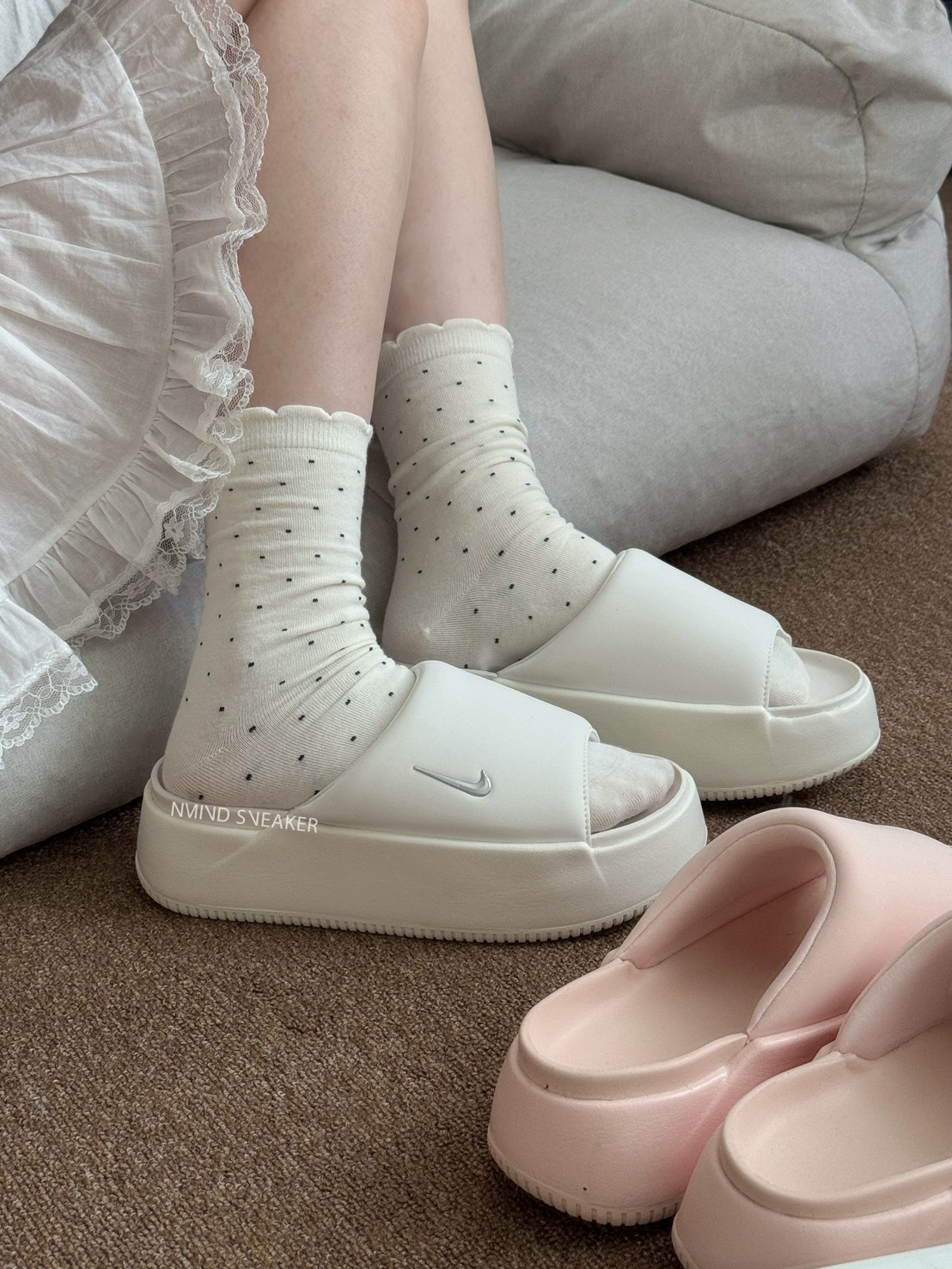 <新款現貨💫> Nike Calm Elevation 小勾勾厚底拖鞋