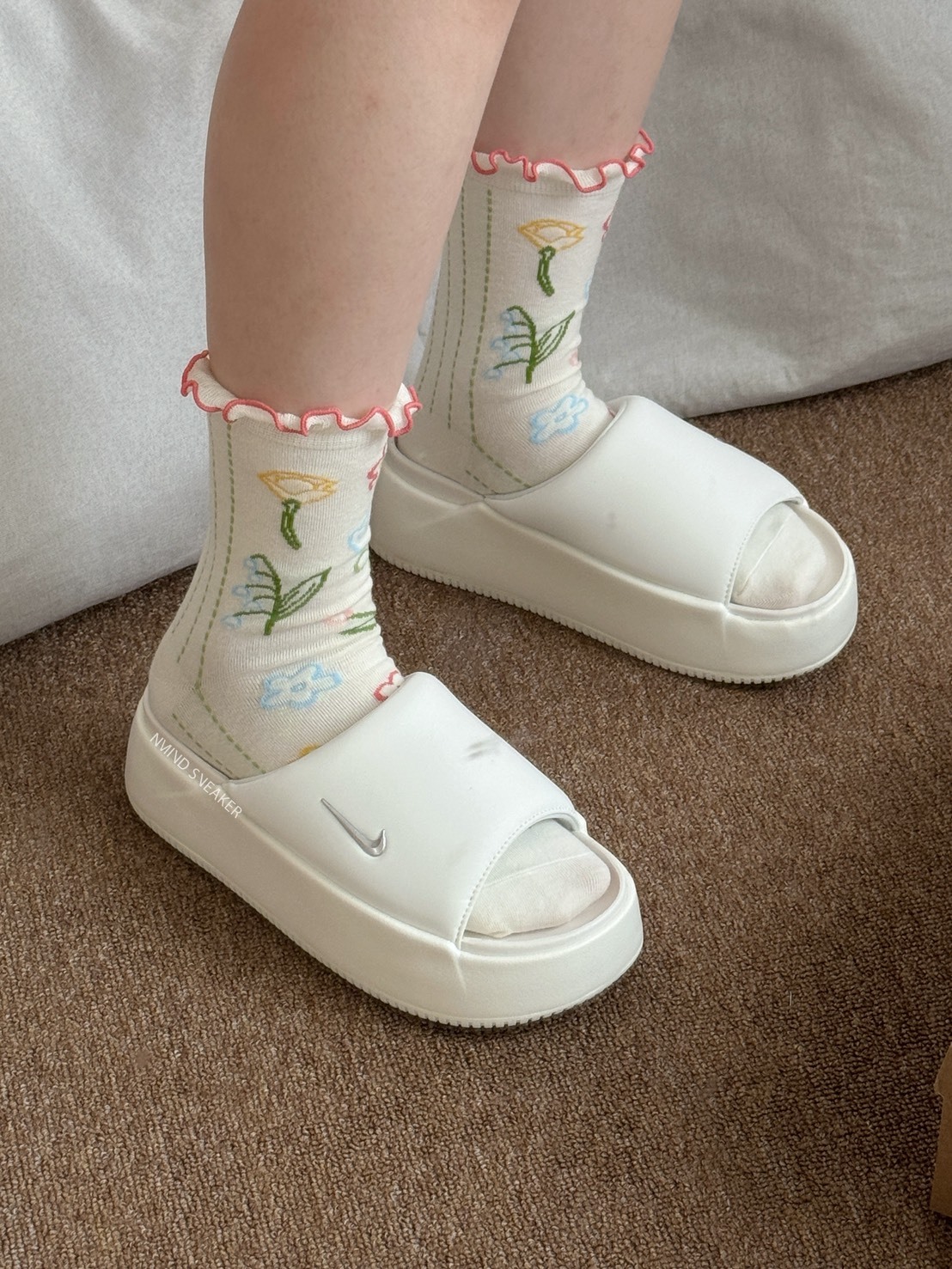 <新款現貨💫> Nike Calm Elevation 小勾勾厚底拖鞋