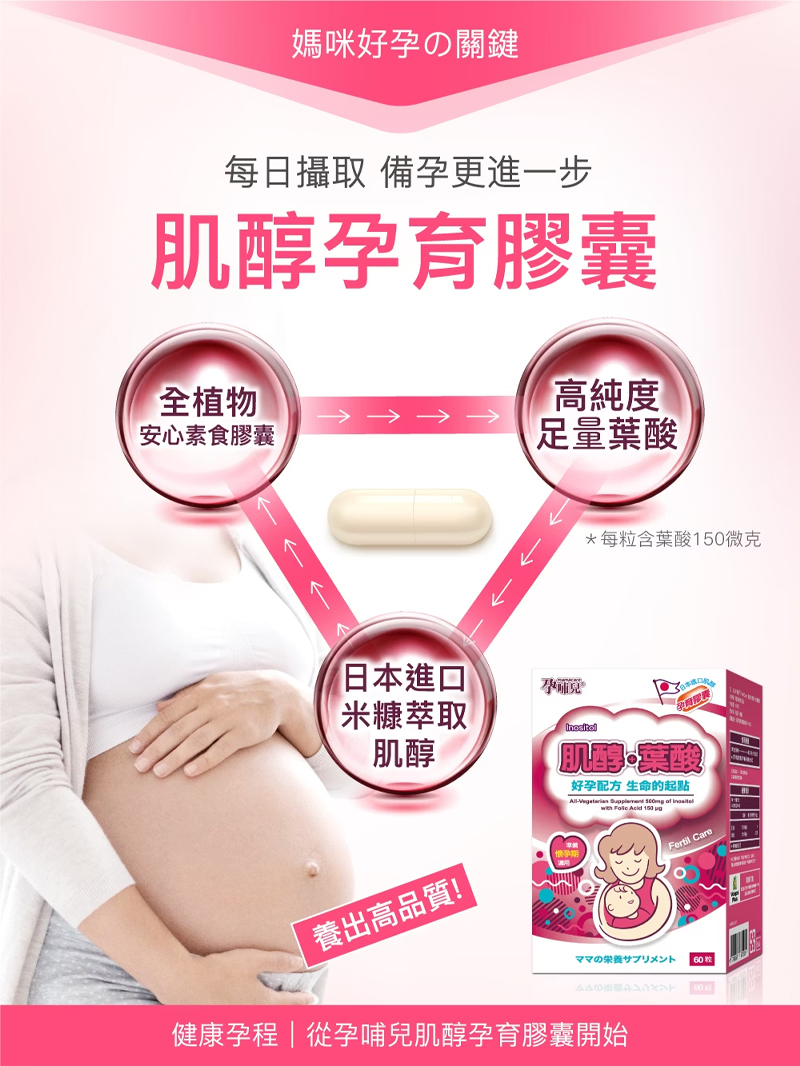 孕哺兒，肌醇＋葉酸孕育膠囊