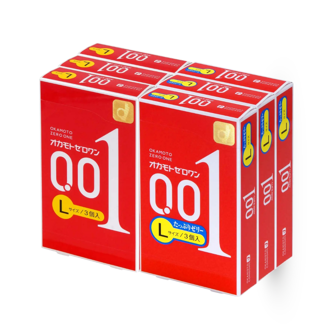 【6盒優惠裝】岡本 0.01 安全套 大碼 18 片 套裝