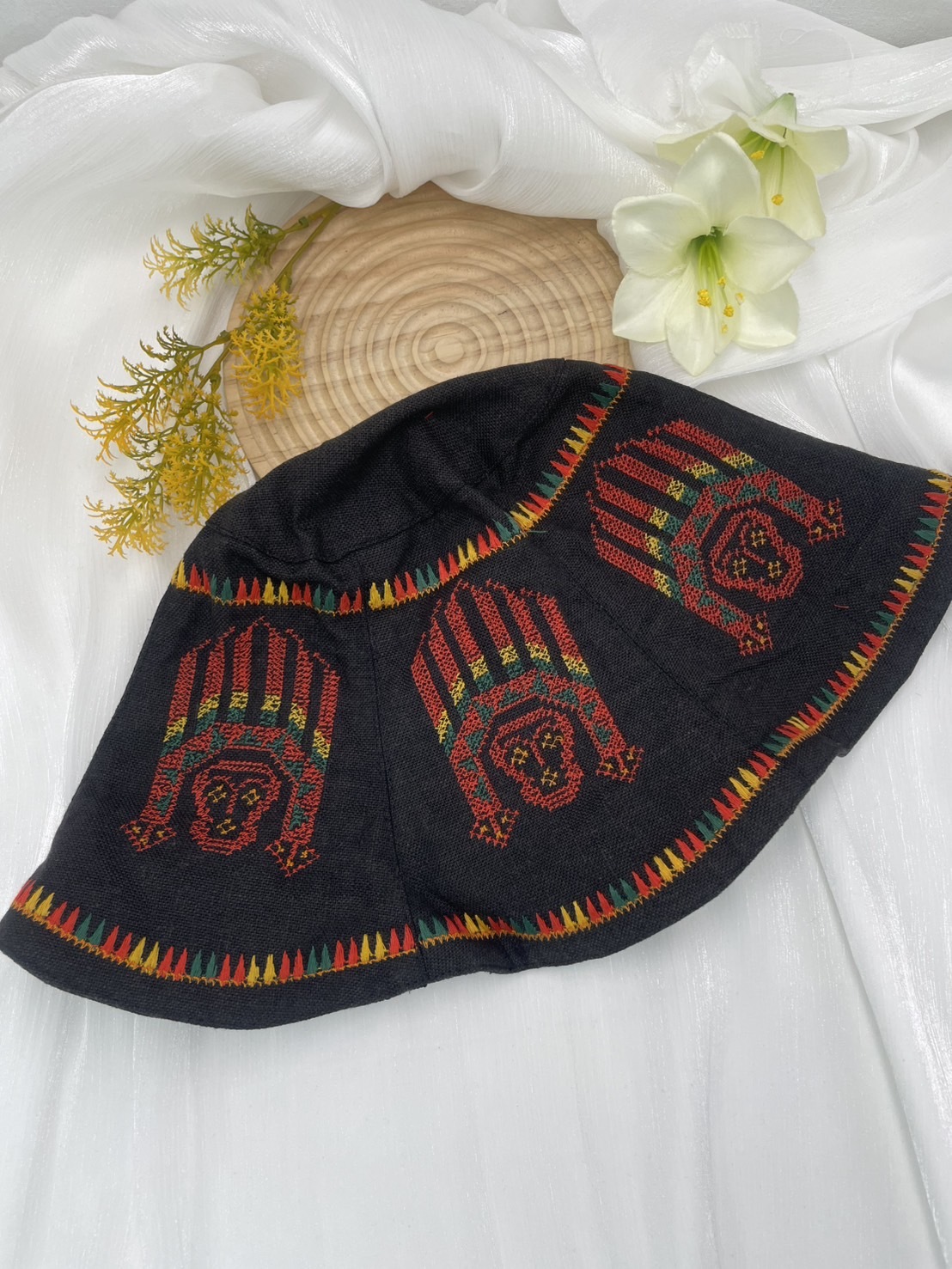 No.9電繡圖騰漁夫帽57cm