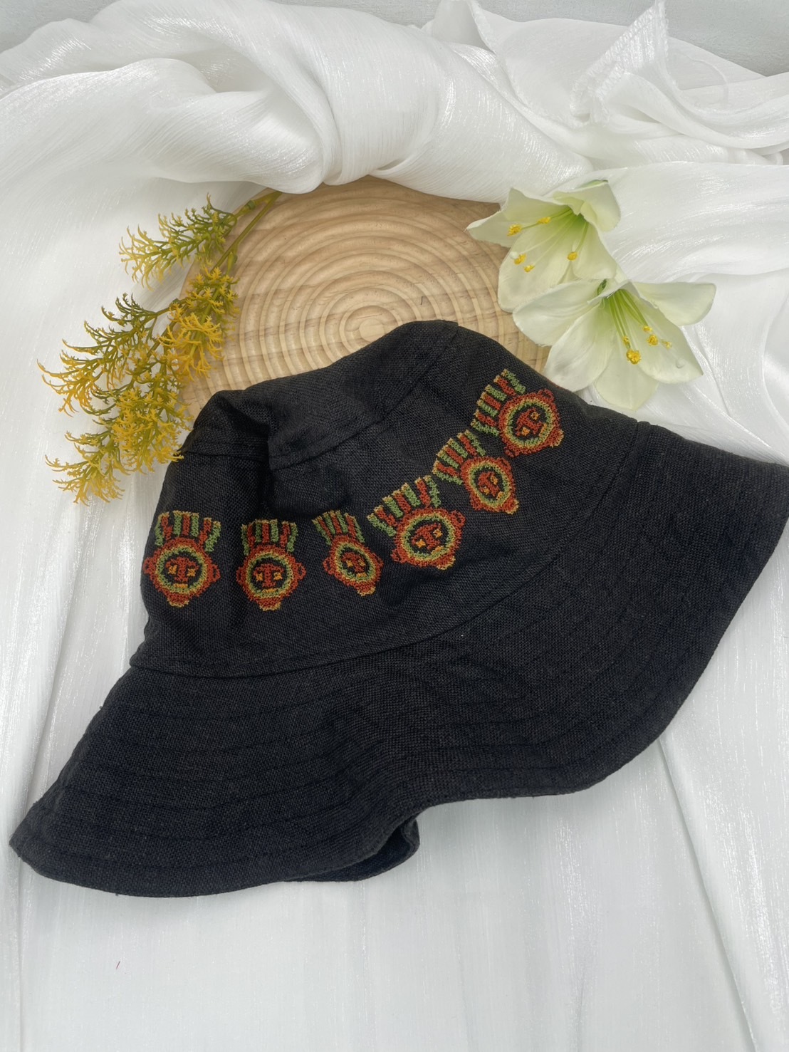 No.7電繡圖騰漁夫帽57cm