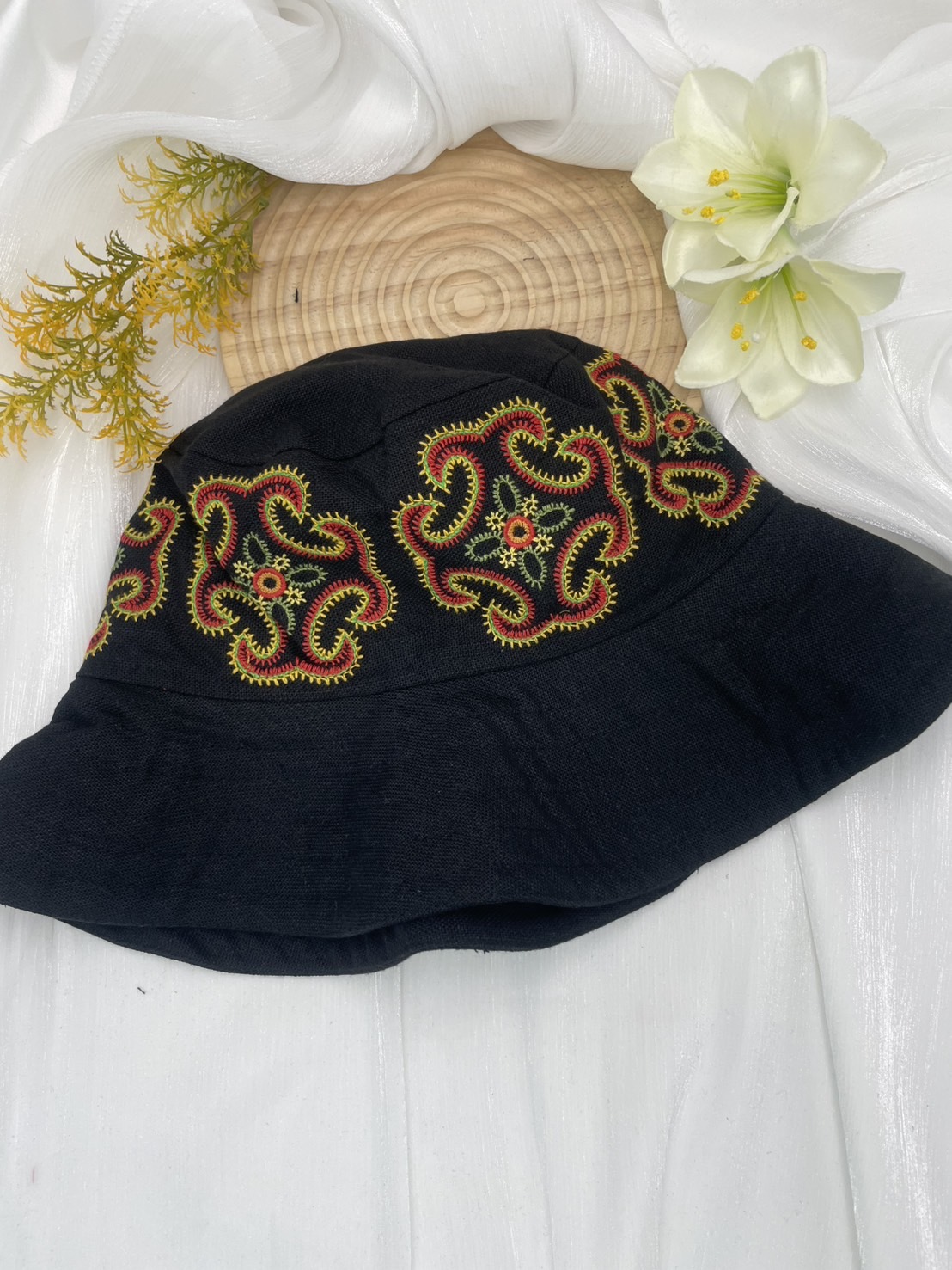 No.6電繡圖騰漁夫帽57cm