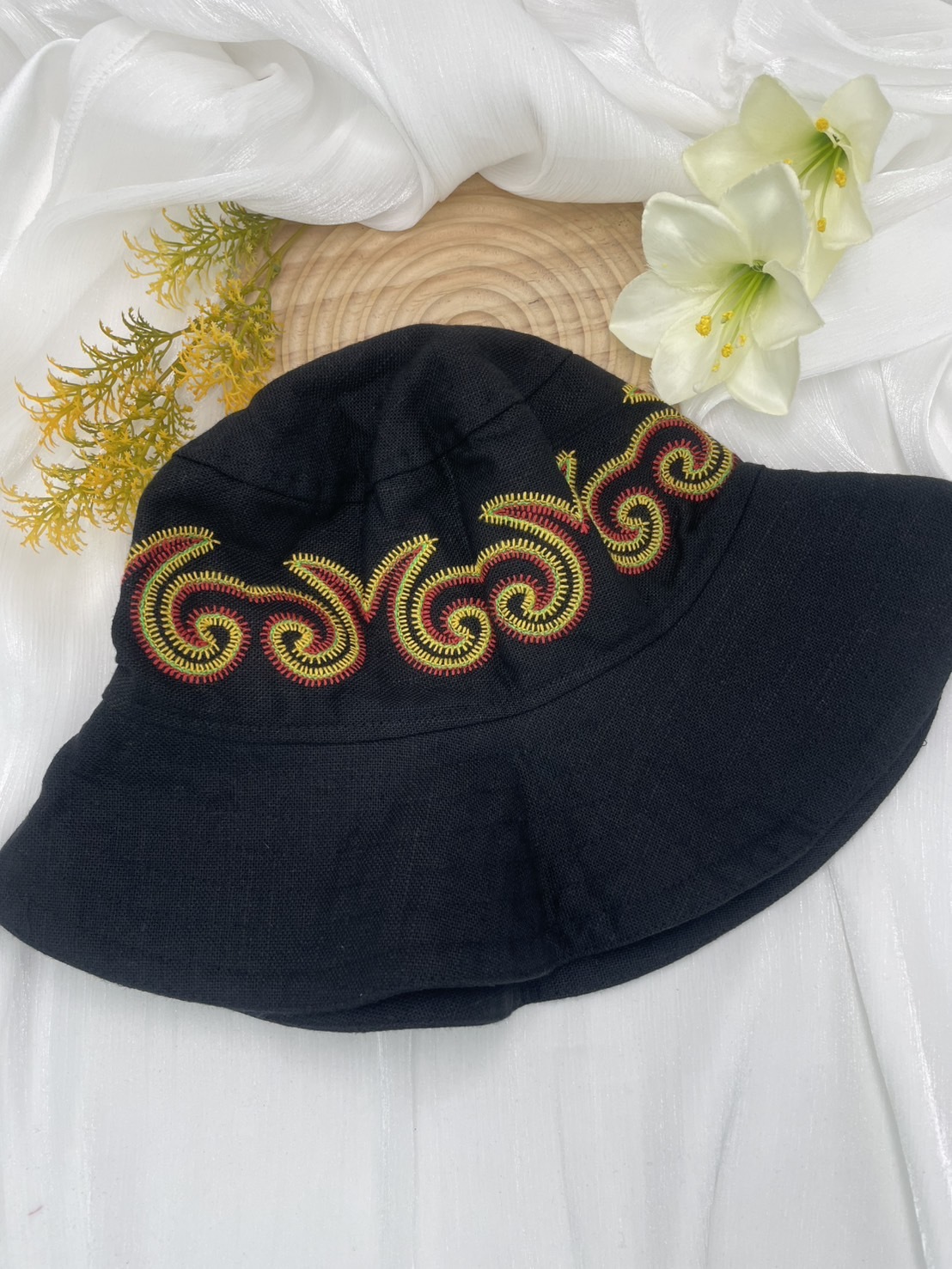 No.4電繡圖騰漁夫帽57cm